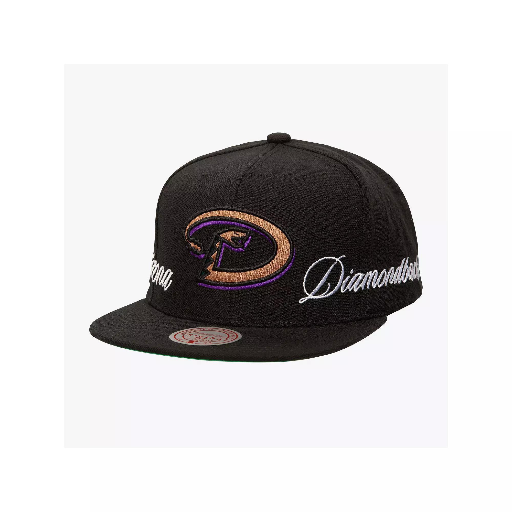 Mens Mitchell & Ness Arizona Diamondbacks Just Don x MLB Lux Script Snapback Hat Product Image