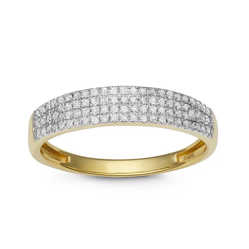 HDI Gold Over Silver 1/4 Carat T.W. Diamond Band, Women's, Size: 5, Gold Tone Product Image