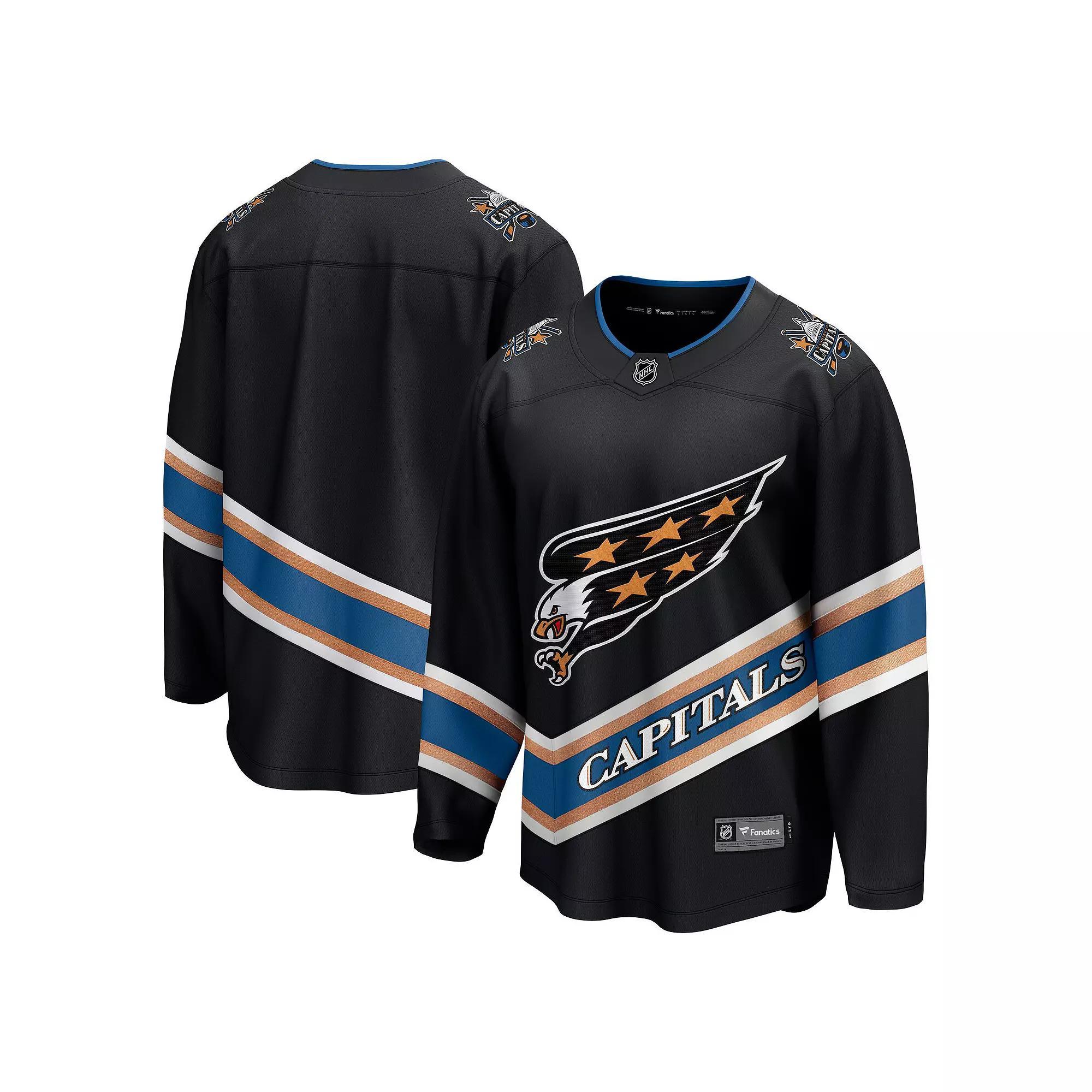 Men's Fanatics Black Washington Capitals Alternate 50th Anniversary Breakaway Jersey, Size: Large Product Image