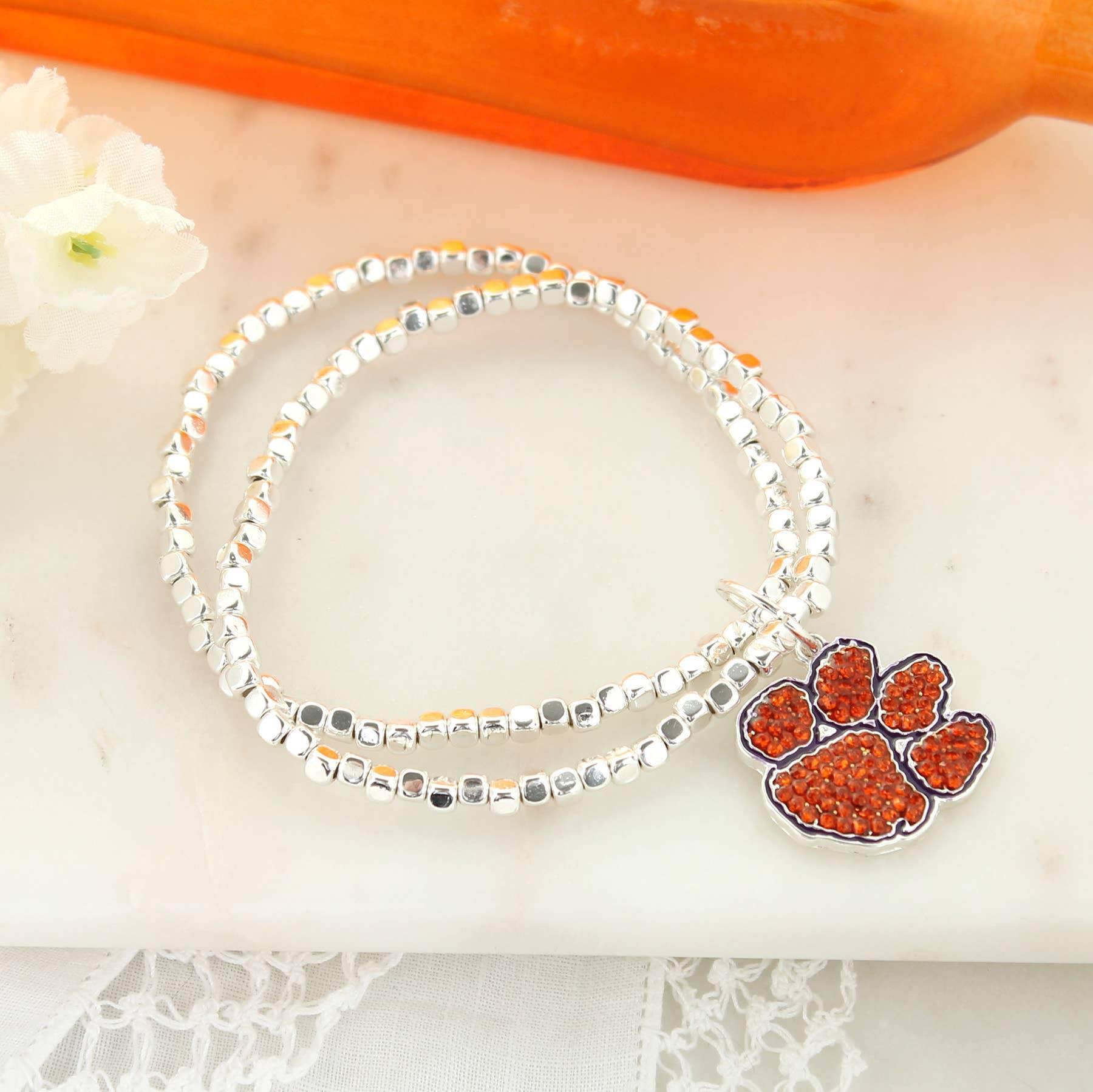 Clemson Crystal Logo Stretch Bracelet Product Image