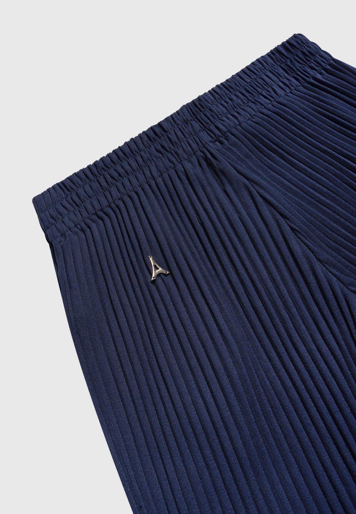 Pleated Shorts - Navy Male Product Image