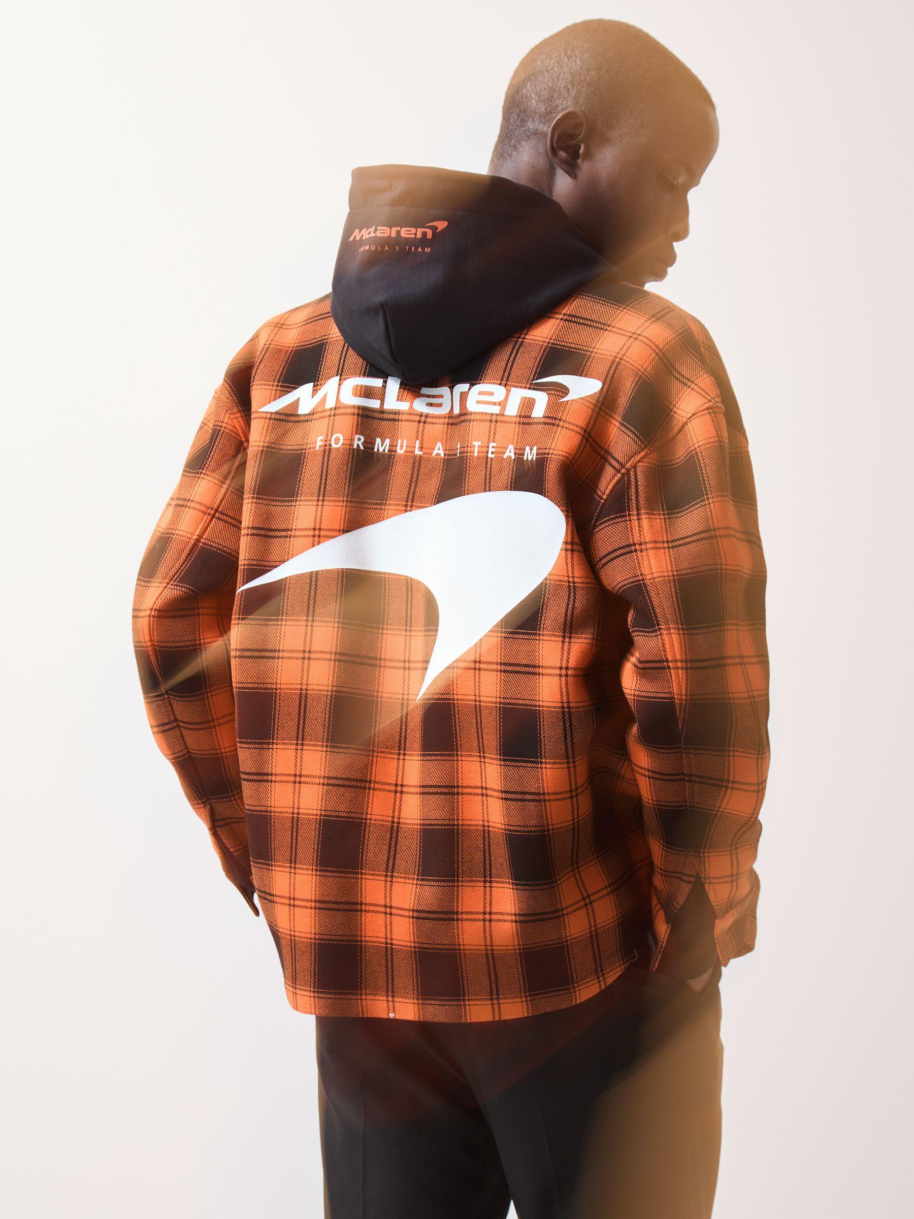 McLaren F1 Team Check Logo Overshirt in Papaya Orange/Black Product Image