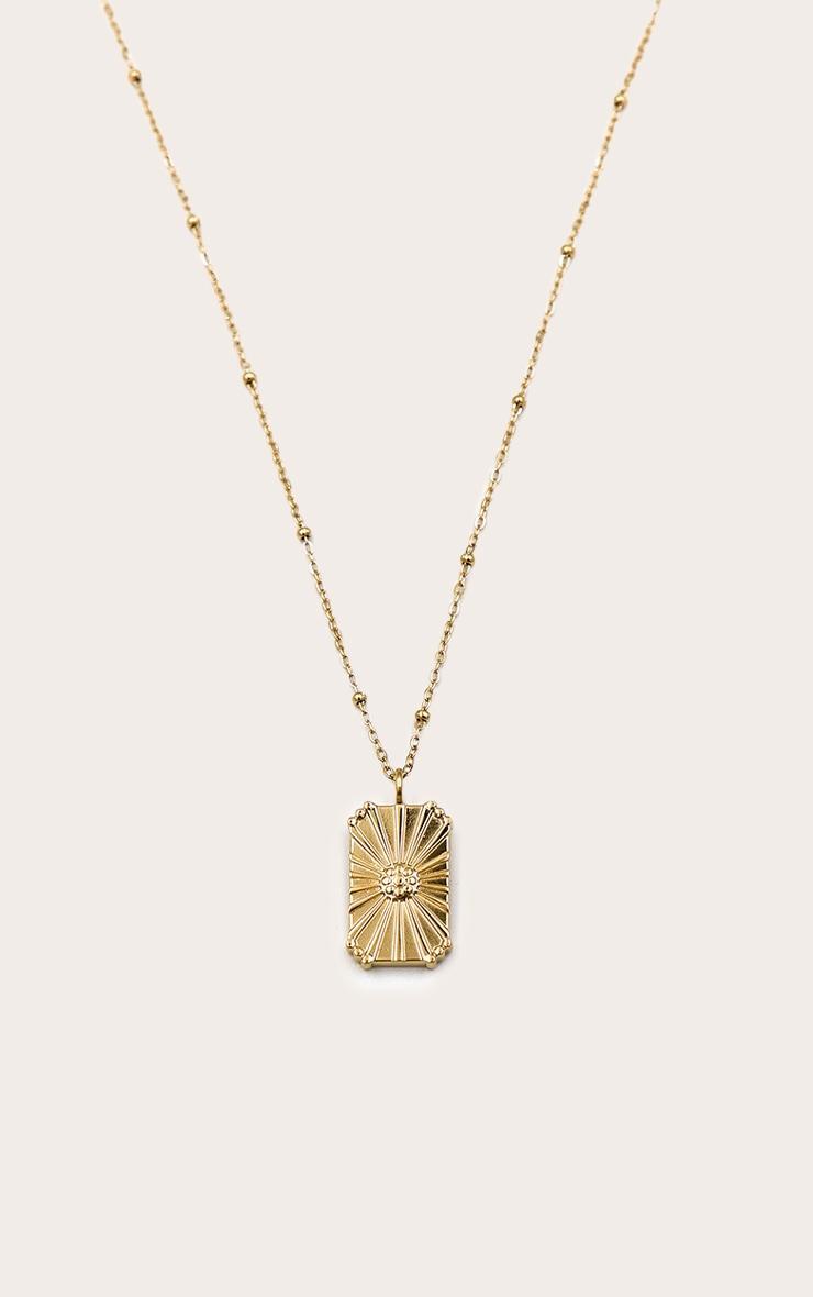 Gold Water Resistant Flower Pendant Necklace Product Image
