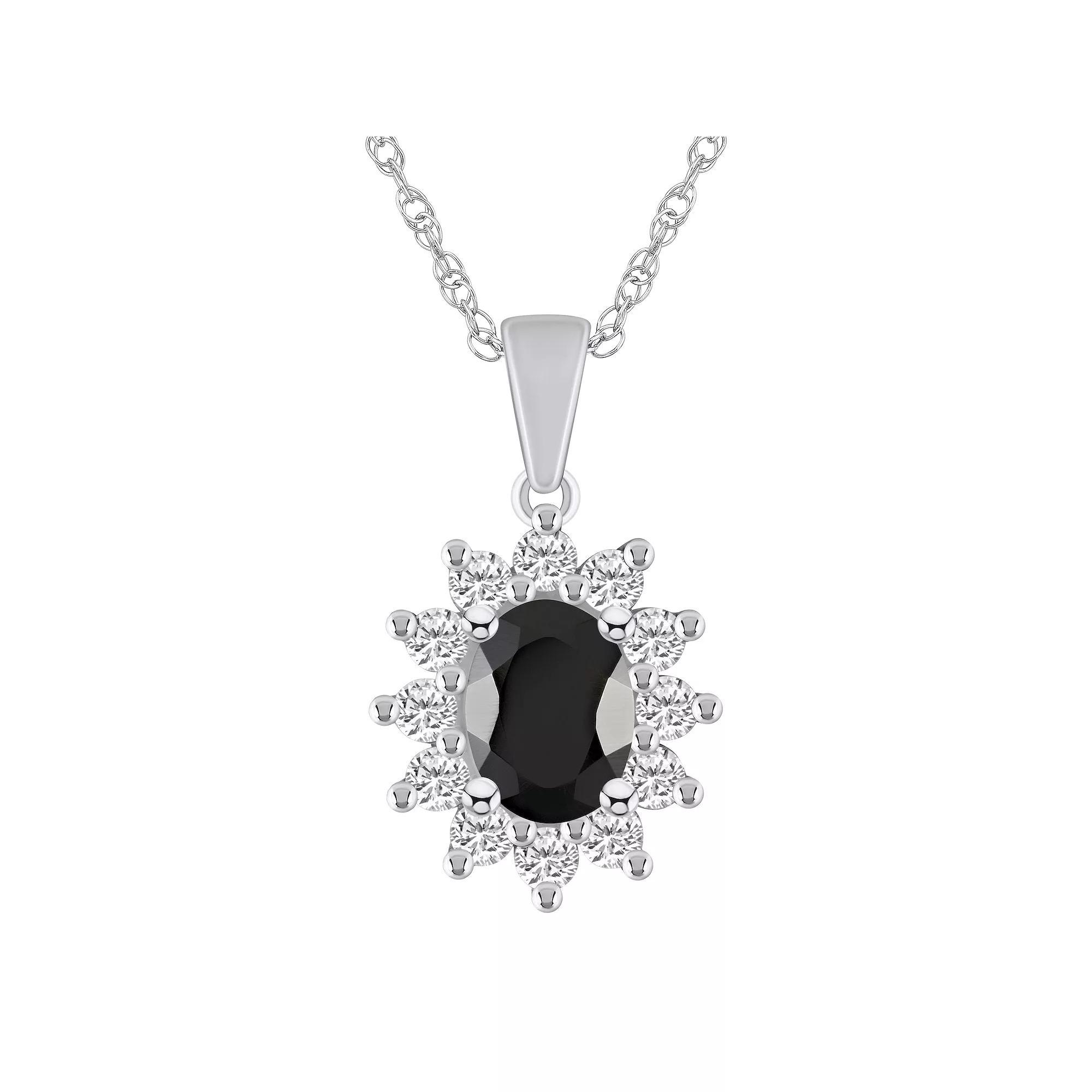Alyson Layne 14k Gold Oval Black Onyx & 5/8 Carat T.W. Diamond Pendant Necklace, Women's, Size: 18" Product Image