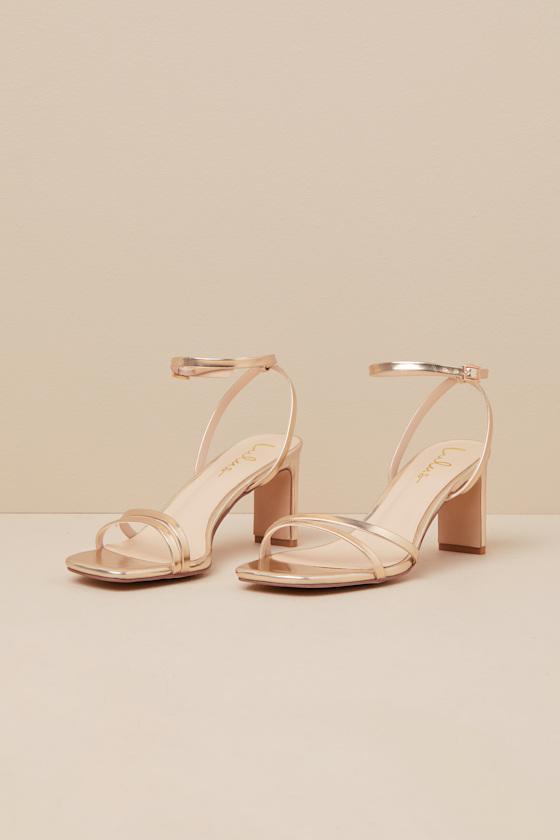 Loxley Gold Ankle Strap High Heel Sandals Product Image