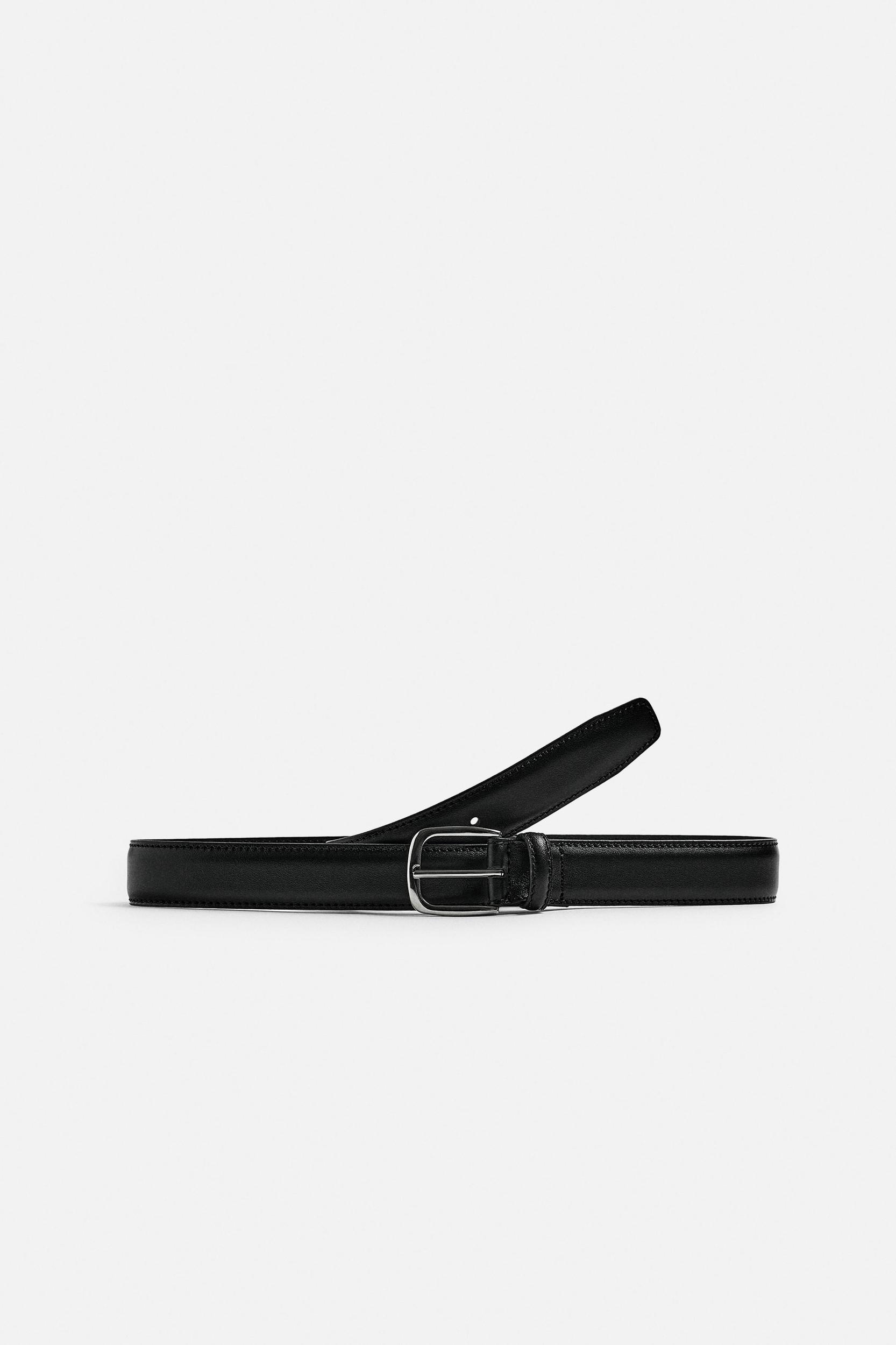 PLATE BUCKLE LEATHER BELT Product Image