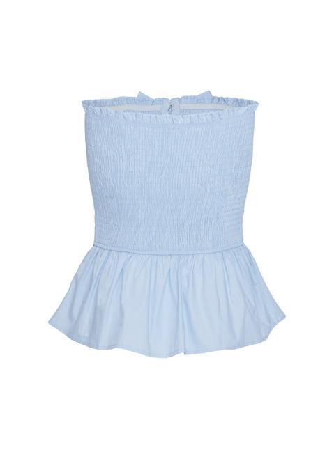 Jaymie Strapless Bow Top Blue Product Image