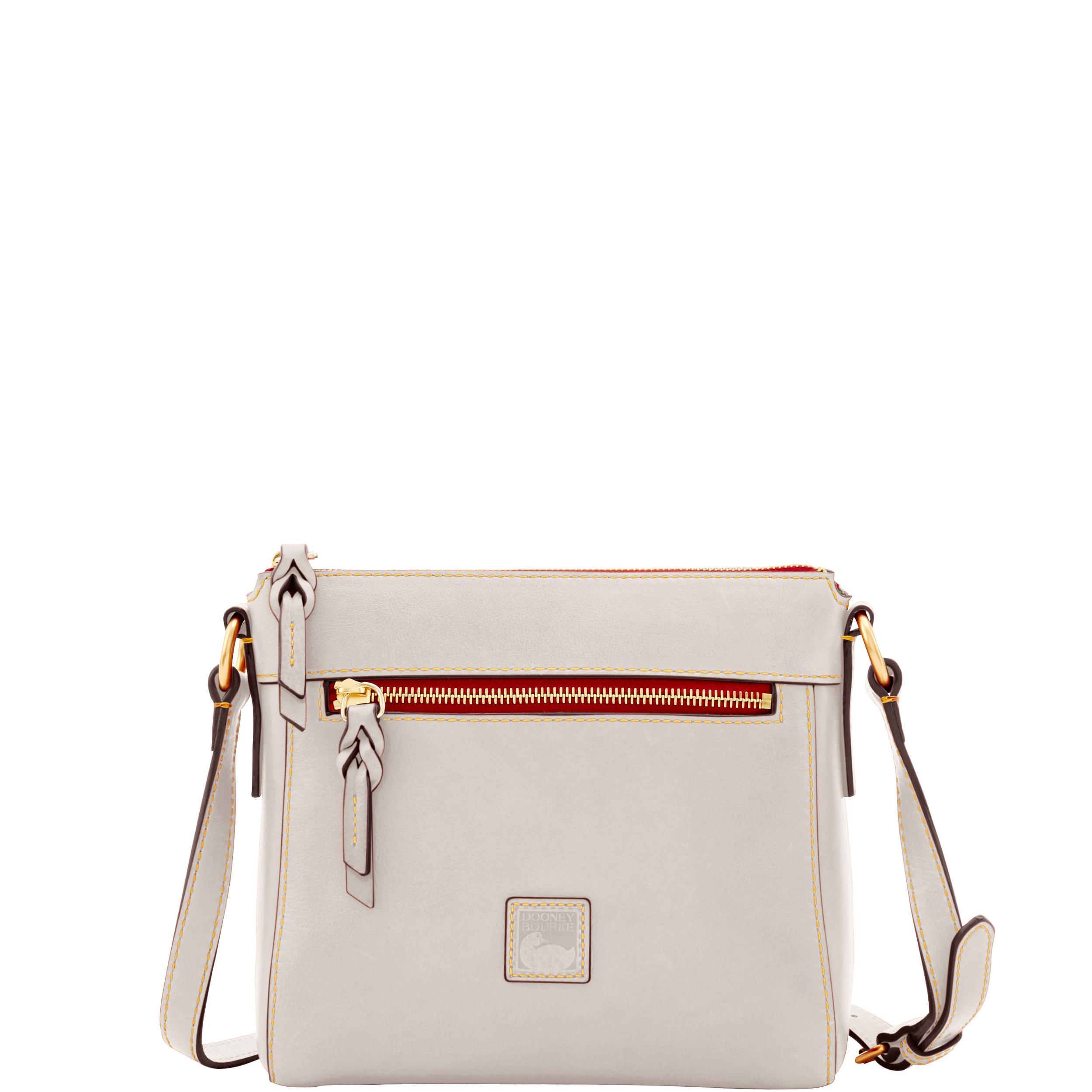 Dooney & Bourke Womens Florentine Allison Crossbody Leather Shoulder Bag in Ecru Product Image