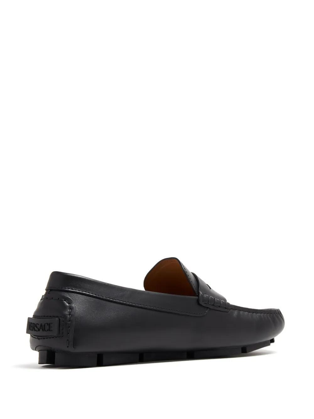 Medusa-plaque leather loafers Product Image