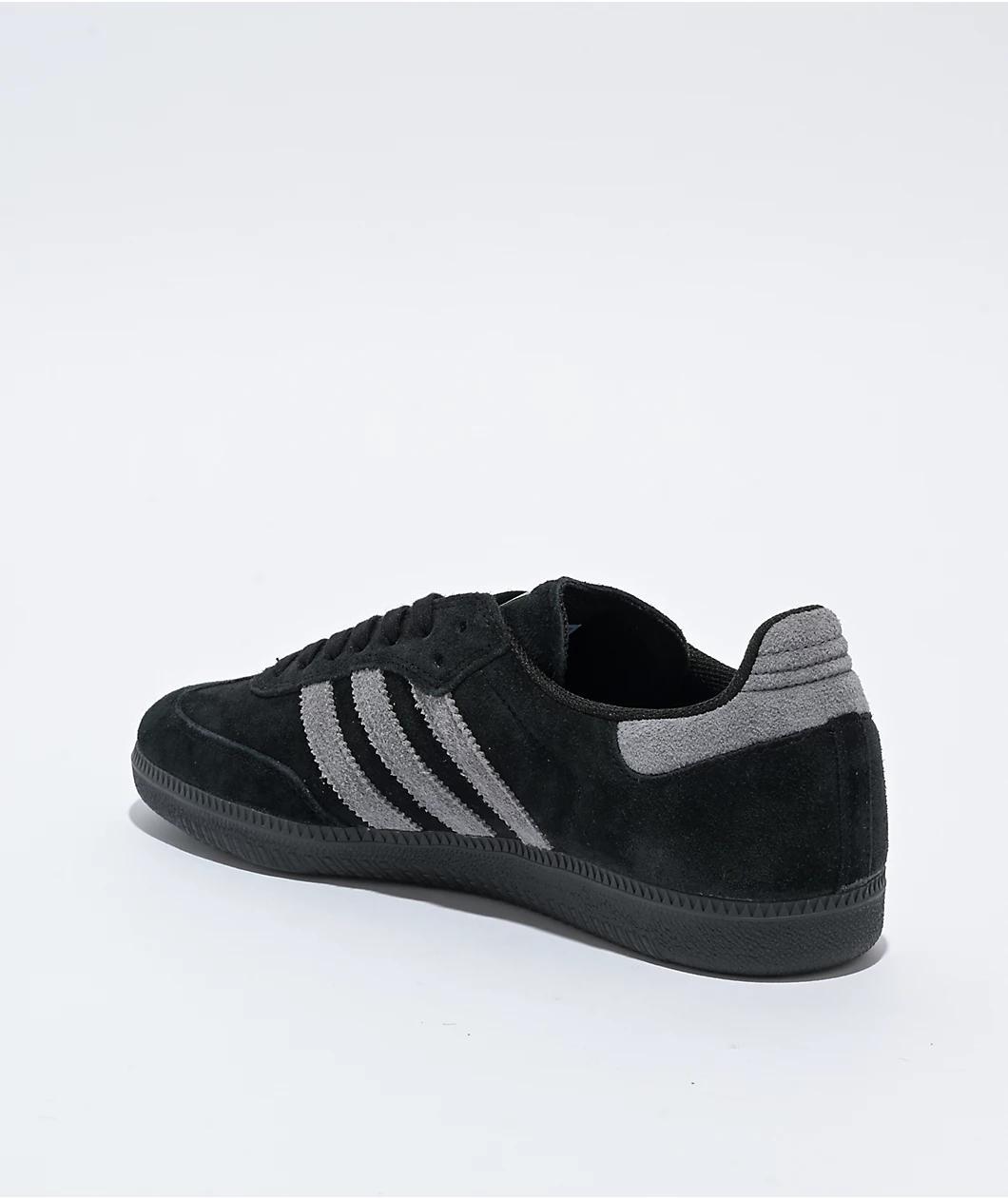 adidas Samba ADV Core Black, Grey Four & Gold Skate Shoes Product Image