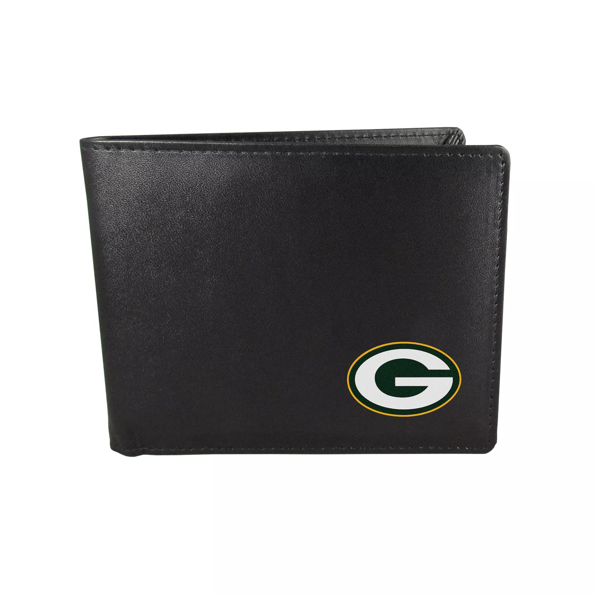 Men's Green Bay Packers Logo Bi-Fold Wallet, Black Product Image