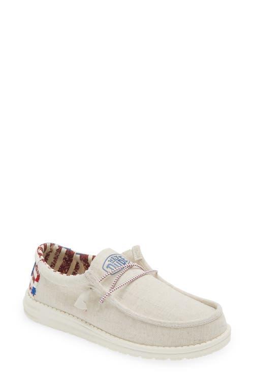 HEYDUDE Mens Wally - Shoes Red/White/Blue Product Image