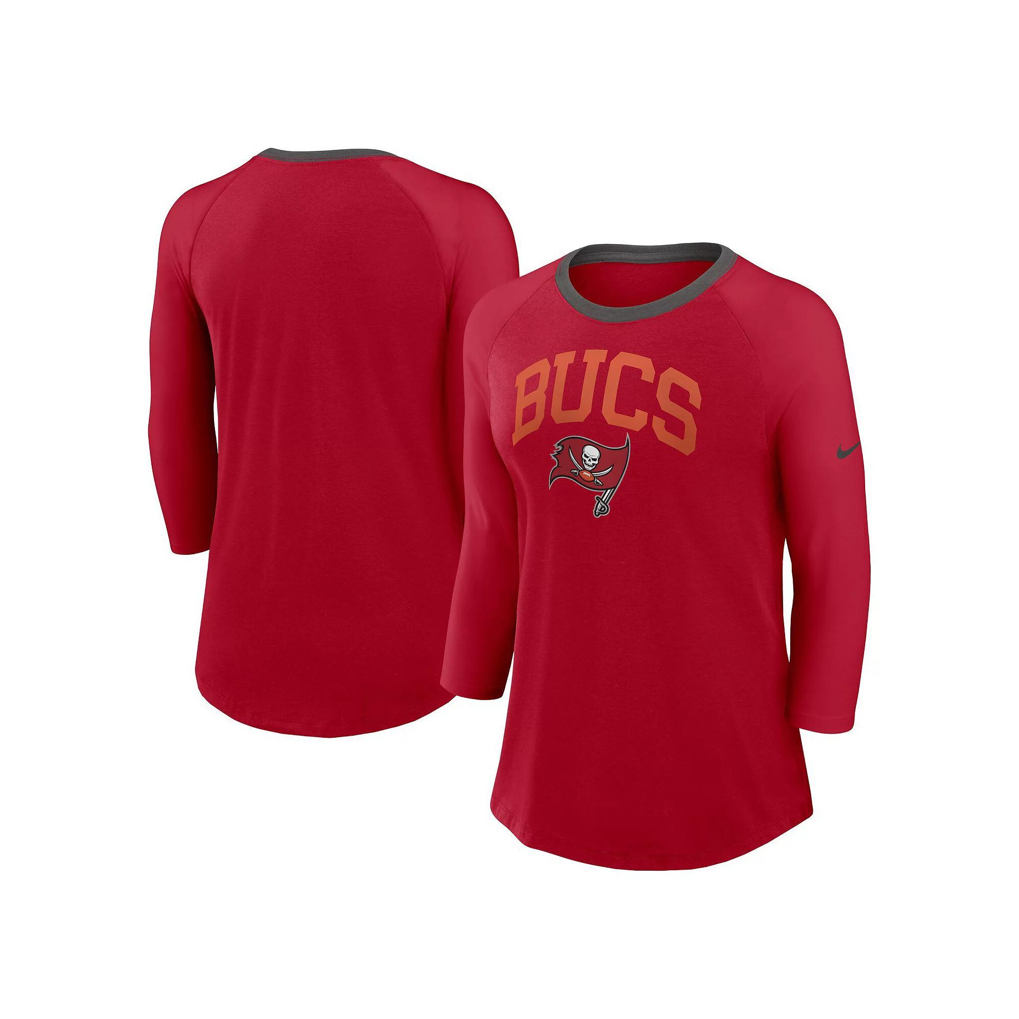 Women's Nike Royal New York Giants Raglan 3/4 Sleeve T-Shirt, Size: XS, Blue Product Image