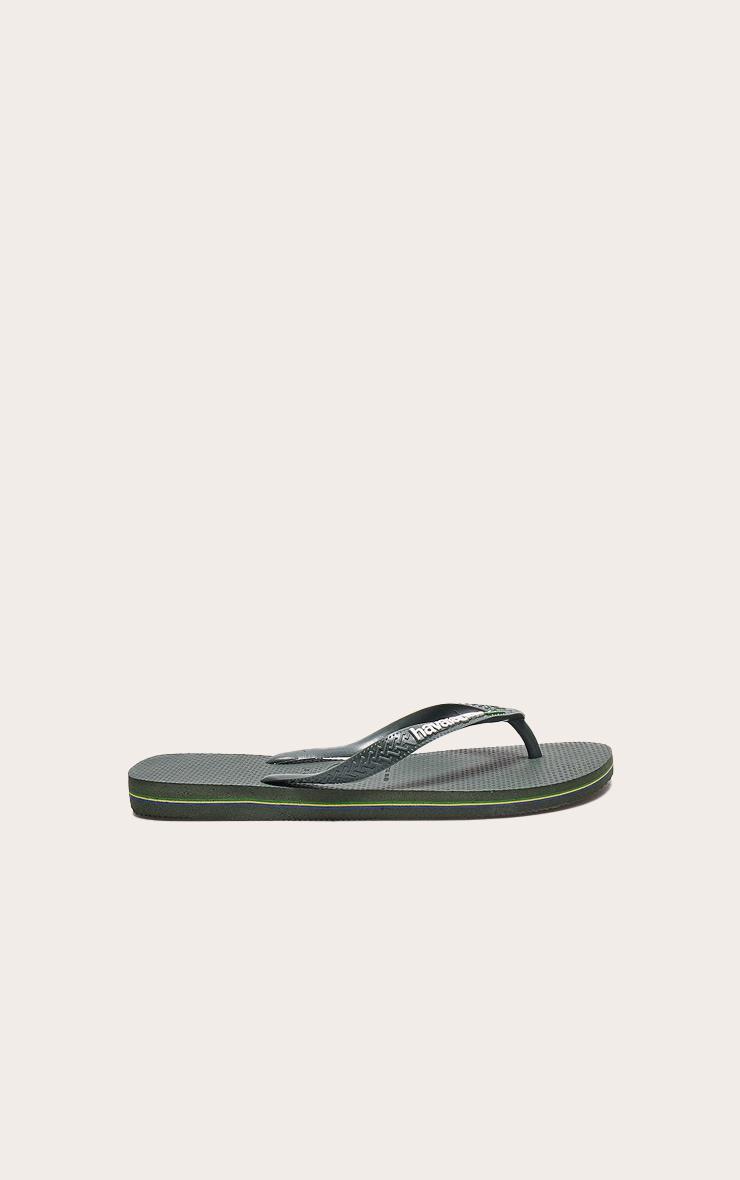 Green Havaianas Brasil Logo Top Classic Flip Flops Product Image