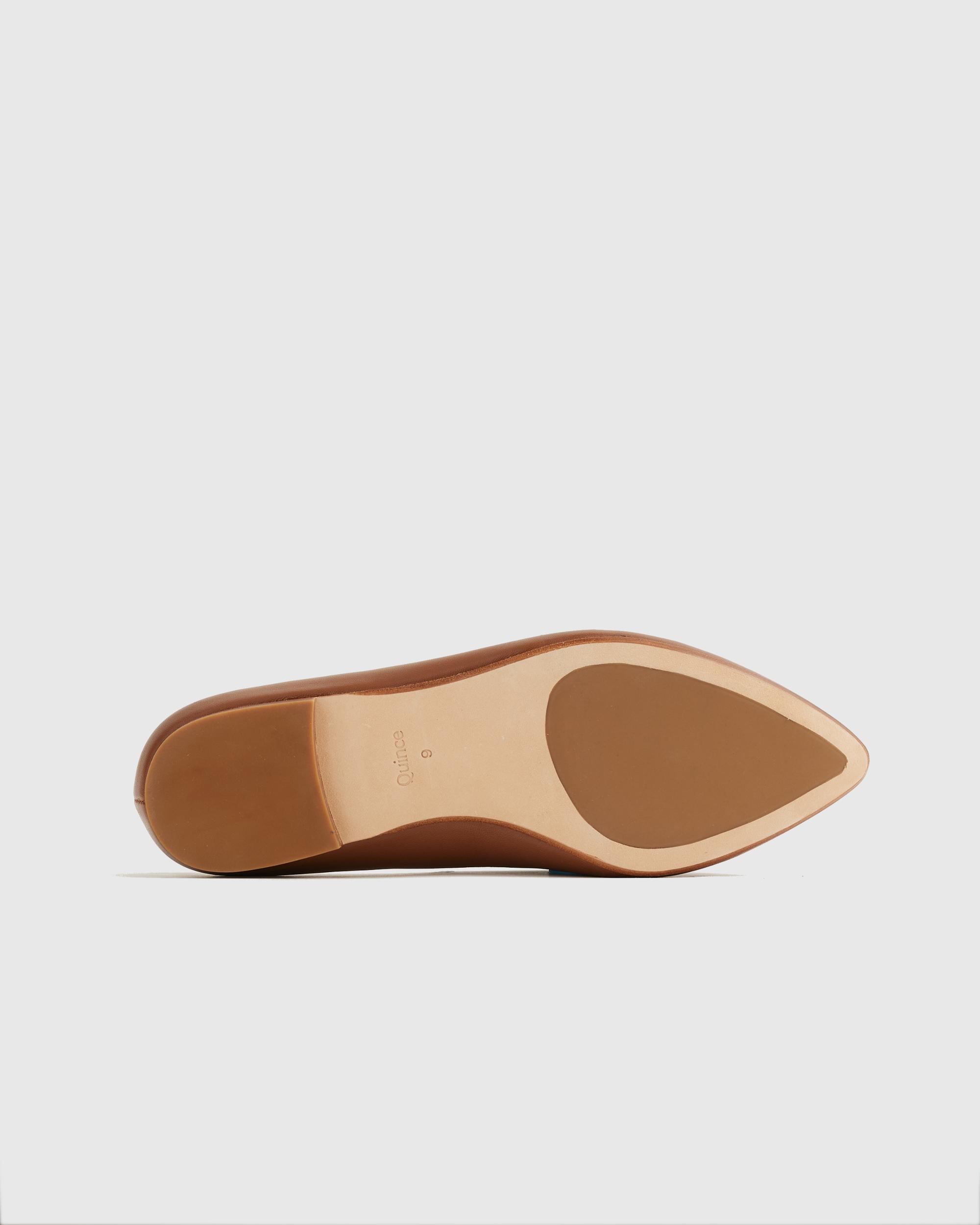 Quince | Women's Italian Leather Pointed Bow Flat Product Image