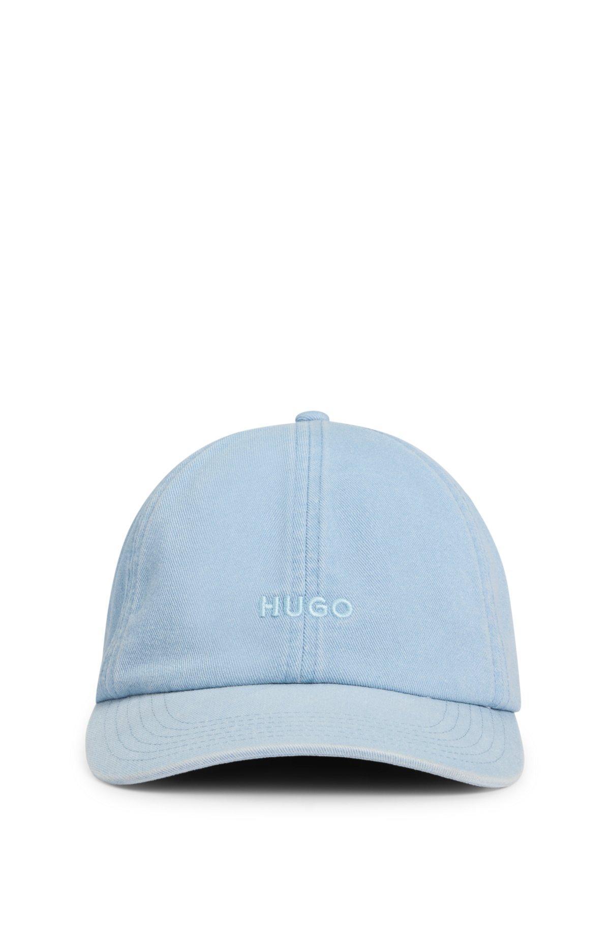 HUGO - Cotton-twill 6-panel cap with embroidered logo - Light Blue Product Image