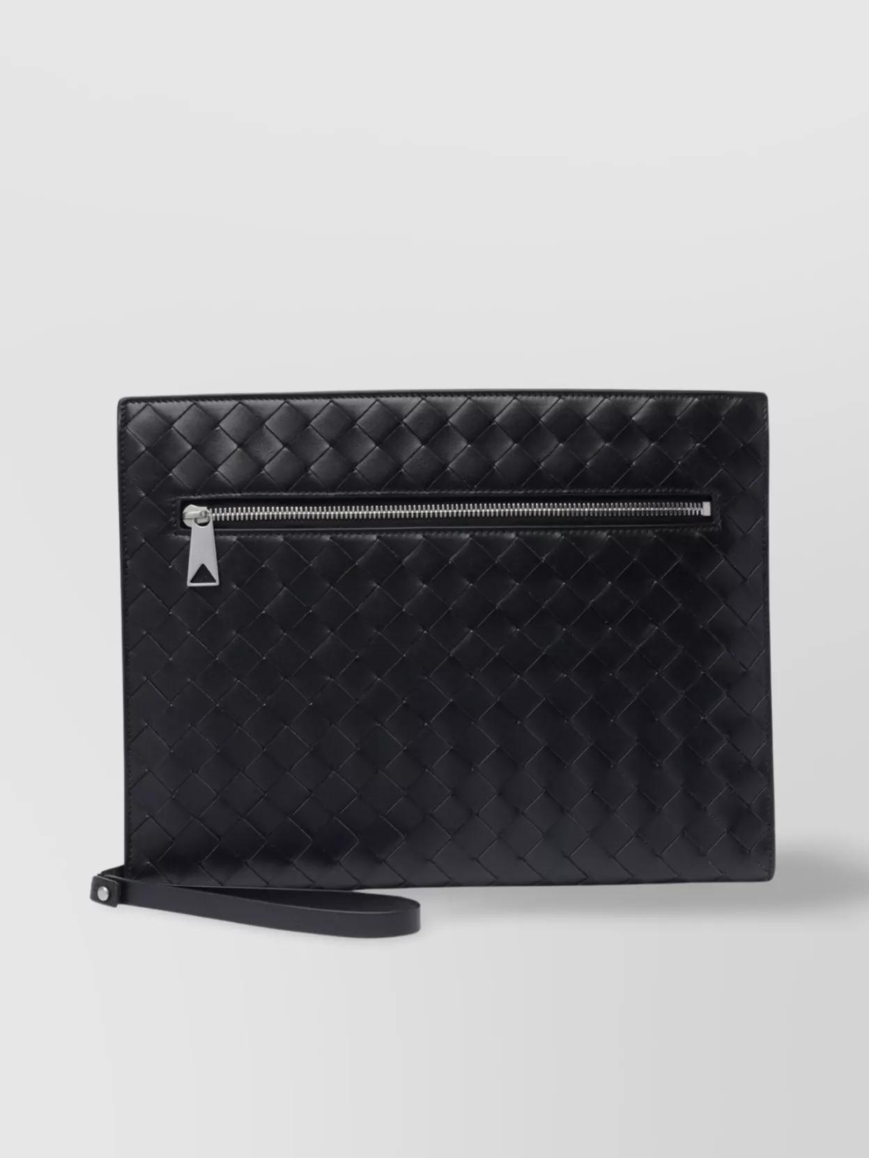 BOTTEGA VENETA Black Leather Small Intrecciato Document Case Product Image