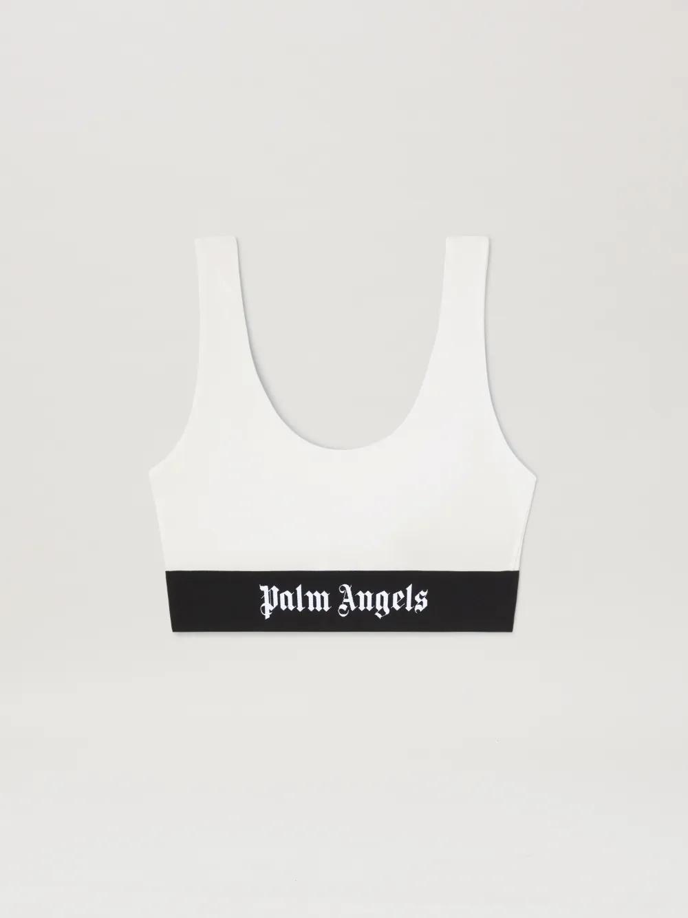 Logo band Bralette in white  - Palm Angels® Official  Product Image