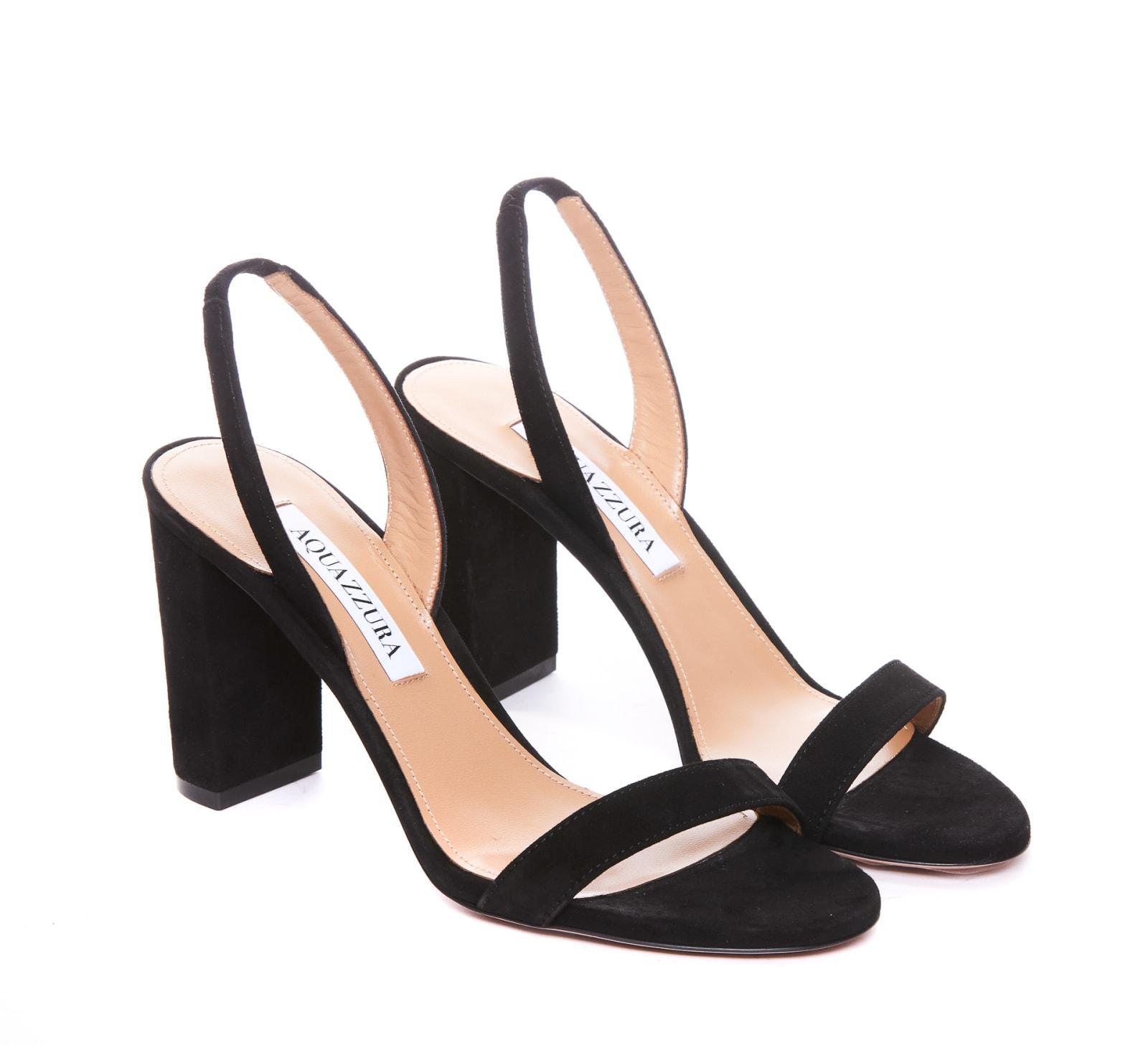 AQUAZZURA So Nude 85 Leather Slingback Sandals In Black Product Image