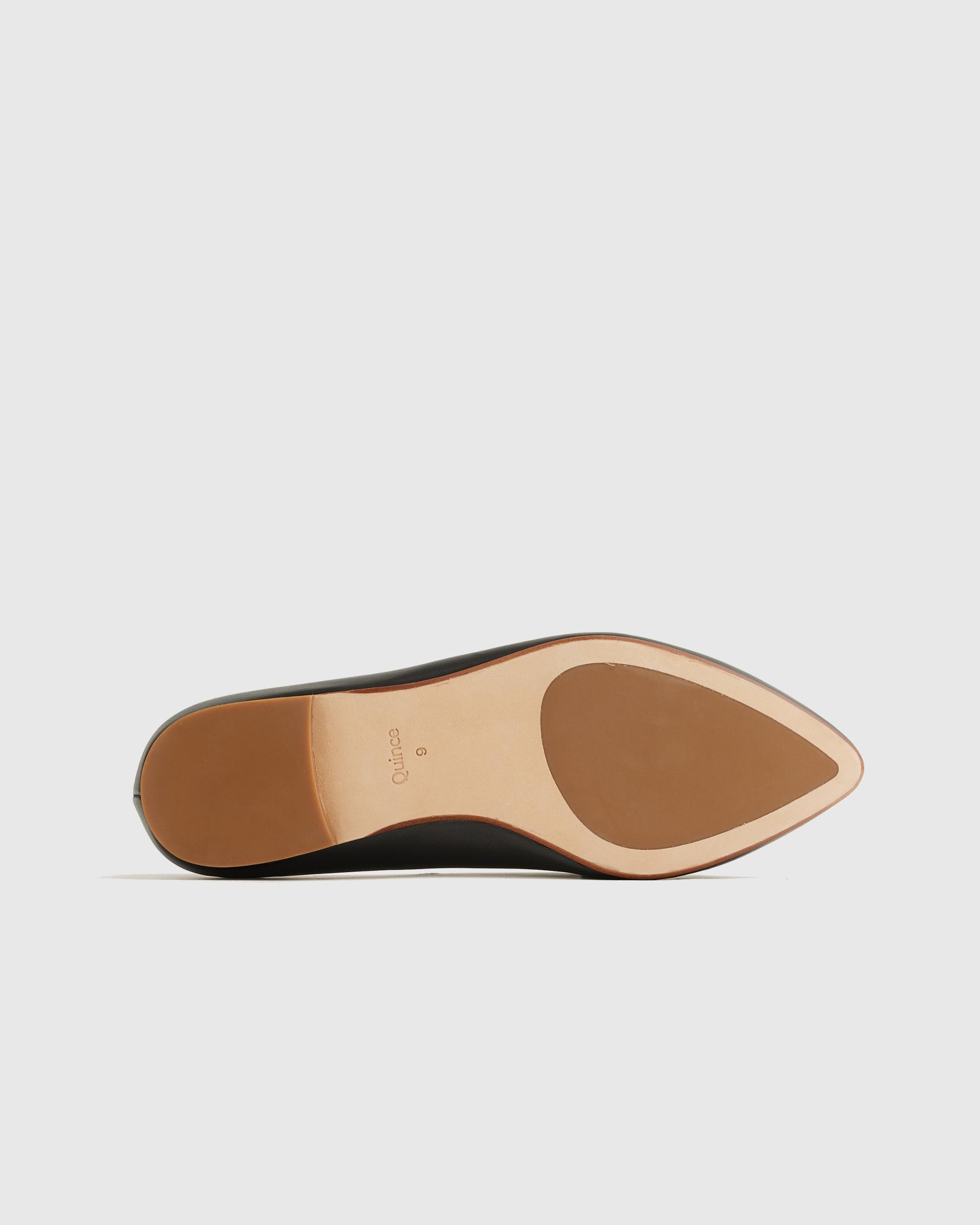 Quince | Women's Italian Leather Pointed Bow Flat Product Image