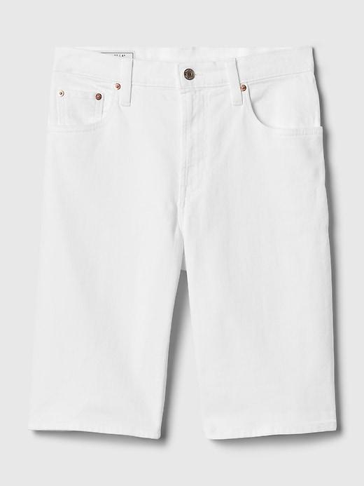 9" High Rise Denim Bermuda Shorts Product Image