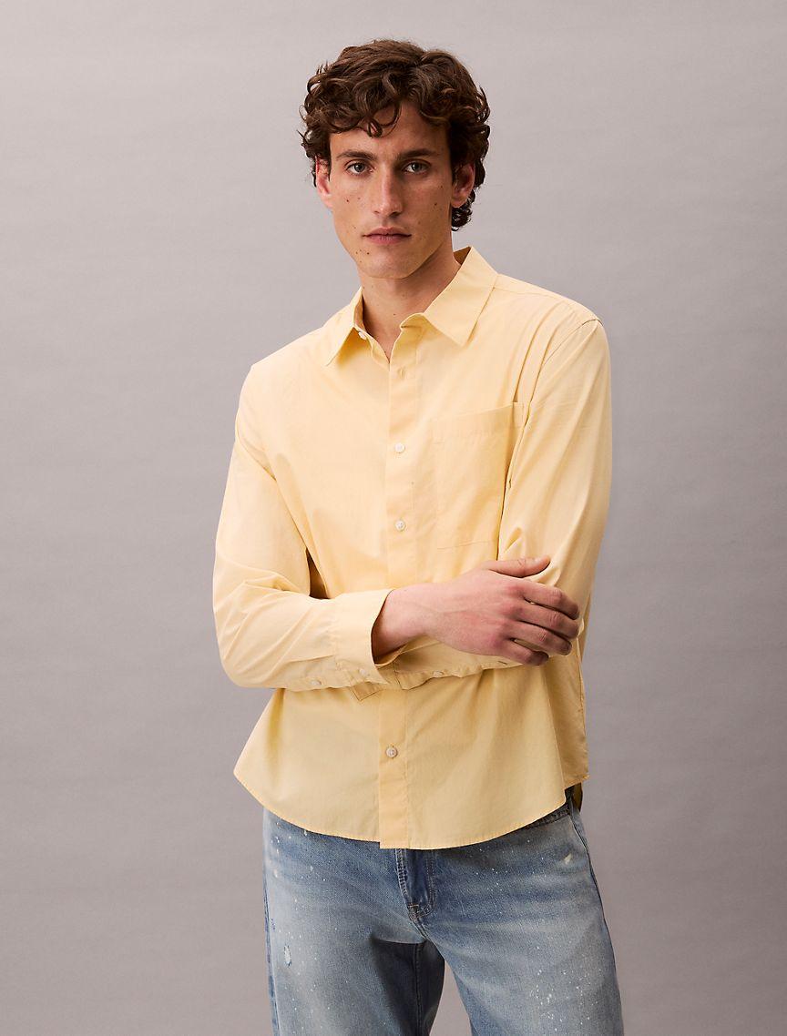 Cotton Poplin Relaxed Button-Down Shirt  Product Image