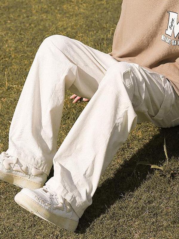 Men's Patch Pocket Vintage Straight Cargo Pants Product Image