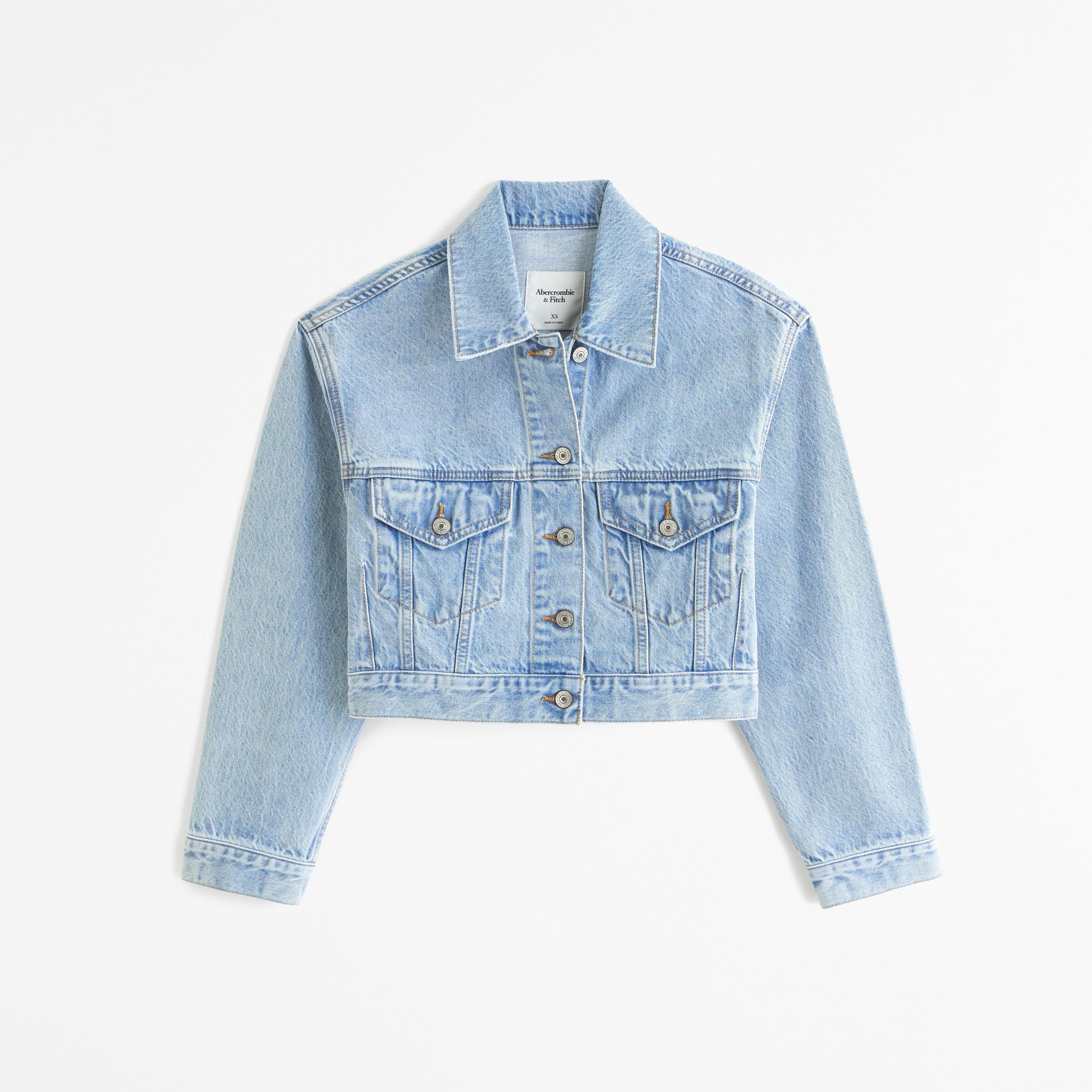 Cropped Denim Trucker Jacket Product Image