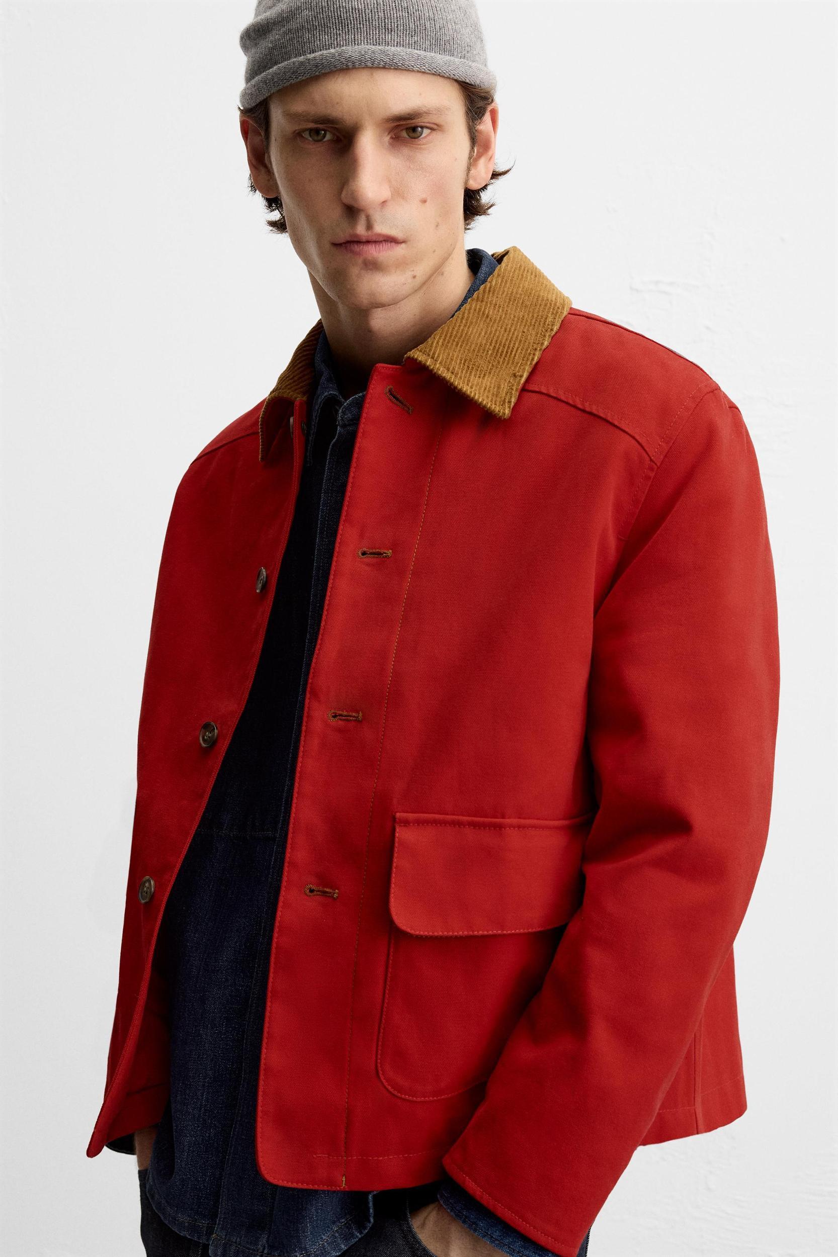 CONTRASTING COLLAR JACKET Product Image