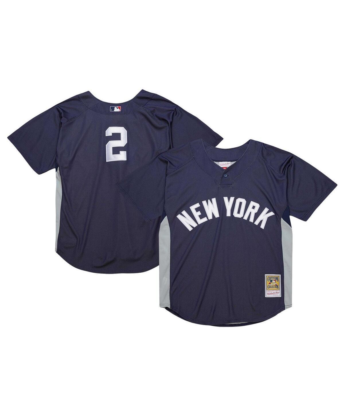 Men's Mitchell & Ness Derek Jeter Navy New York Yankees Cooperstown Collection Batting Practice Jersey, Size: 3XL, Blue Product Image