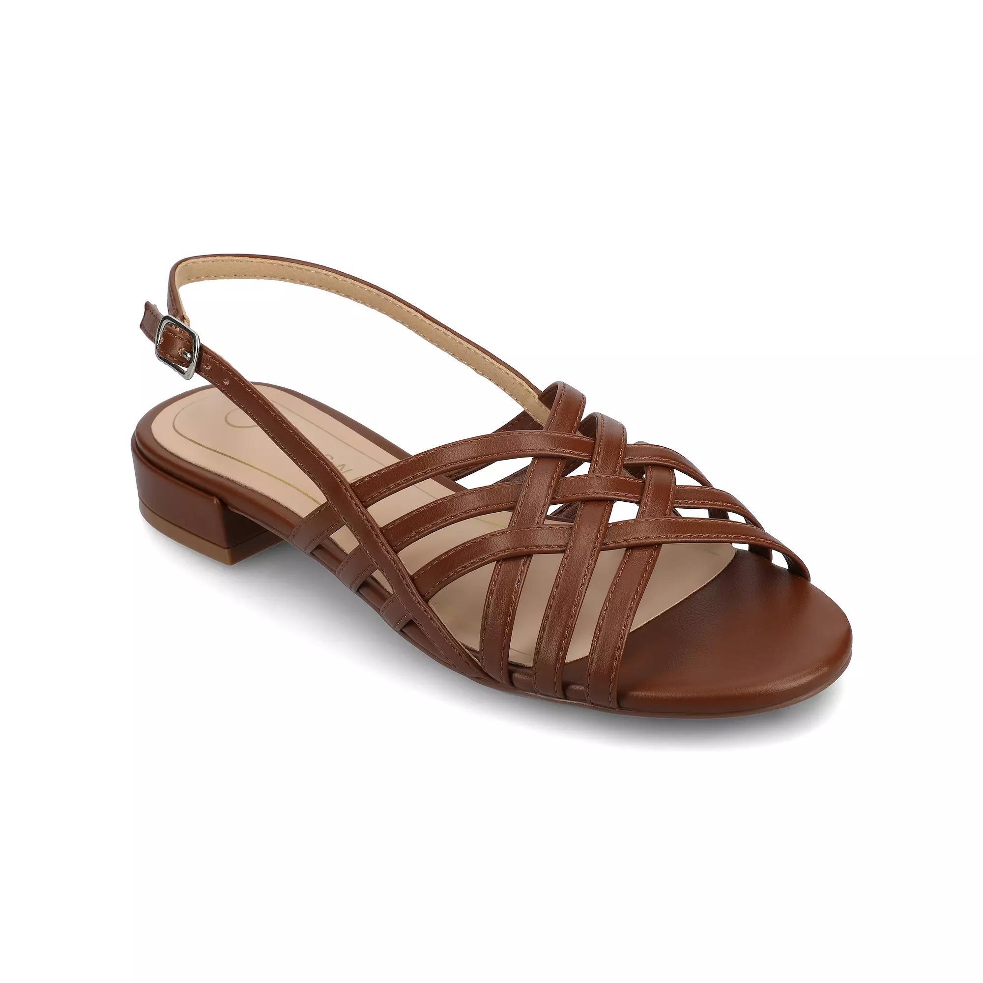 Journee Cassandra Womens Tru Comfort Foam Faux Leather Woven Sandals Product Image
