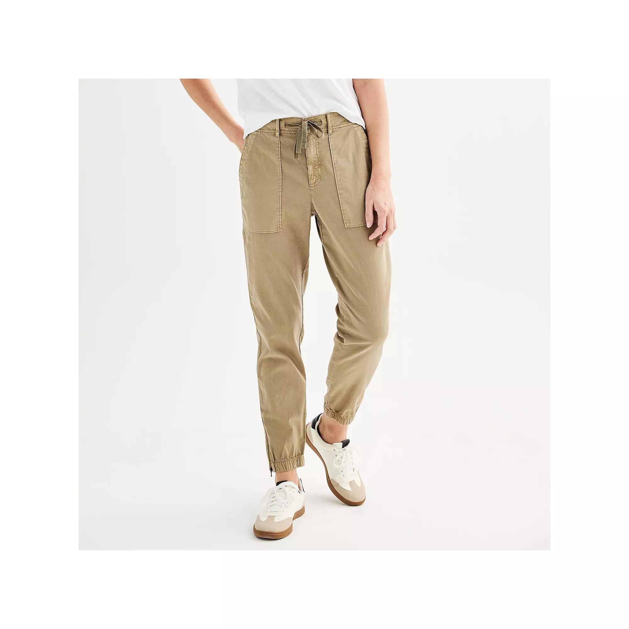 Women's Sonoma Goods For Life® Zip Hem Core Utility Jogger Pants, Size: XXL, Brown Brigade Product Image