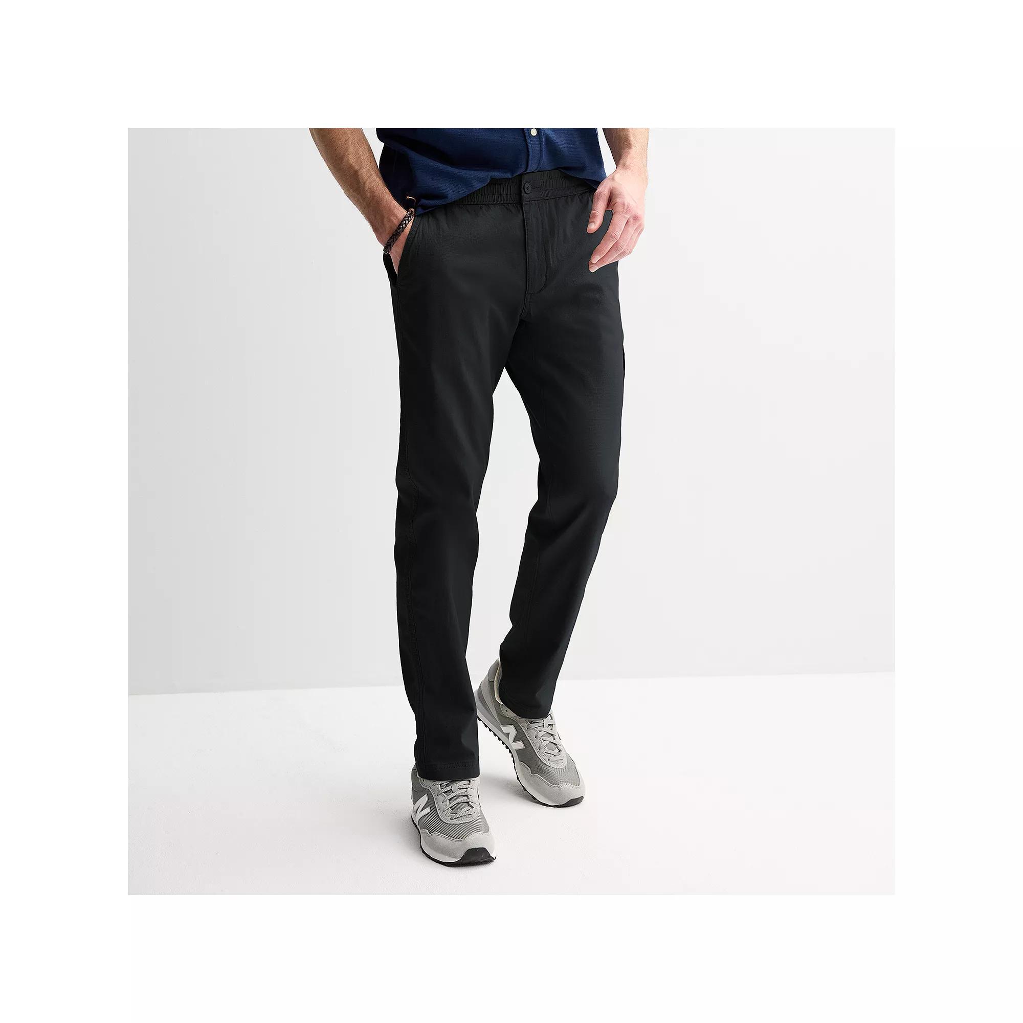 Men's Sonoma Goods For Life® Side-Zip Ripstop Pants, Size: Large, Black Product Image