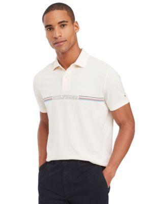 Tommy Hilfiger Mens Striped Chest Short Sleeve Polo Shirt Product Image