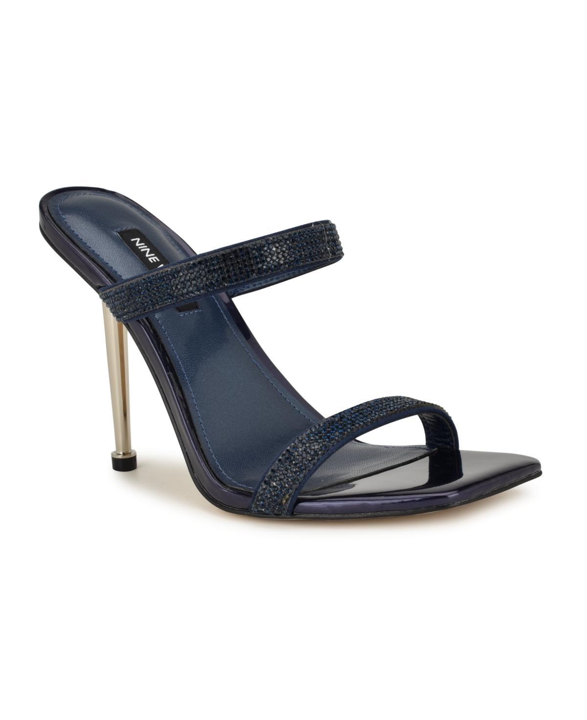 Nine West Yogirl Women's Square Toe Slip-On Dress Sandals, Size: 10, Black Shimmer Product Image