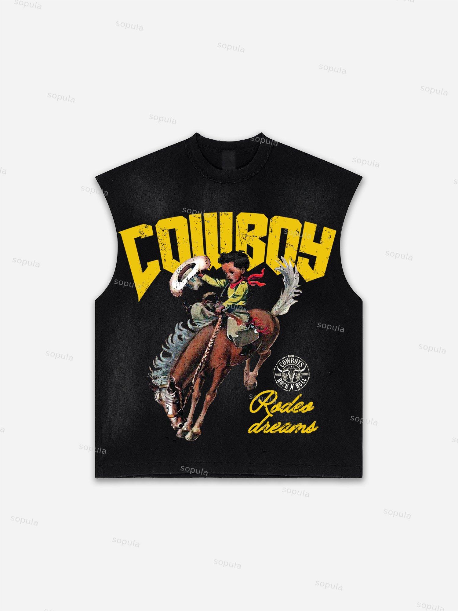 Future World Brainstorming Graphic Print Distressed Tank Top Product Image