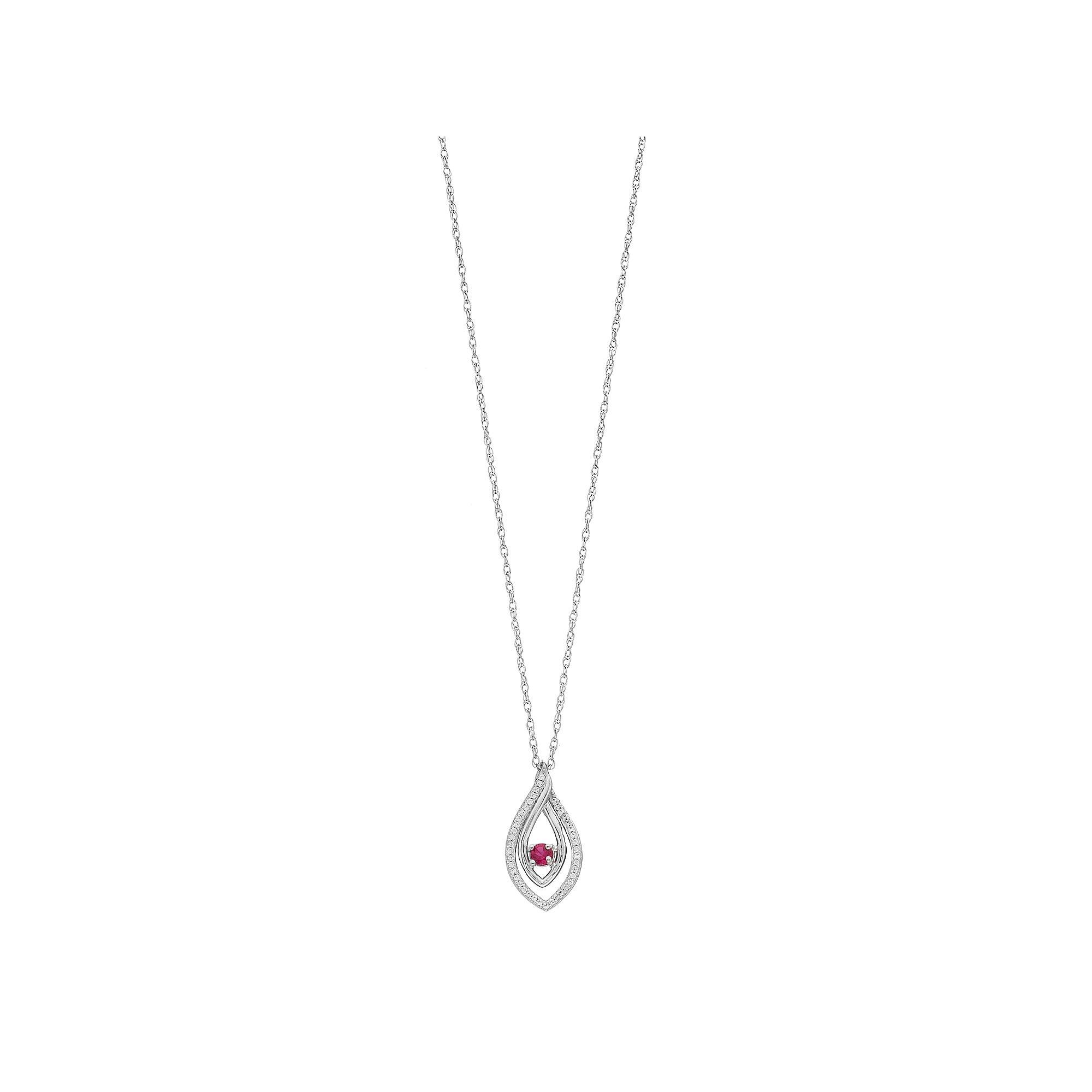 Sterling Silver Blue Topaz & Lab-Created White Sapphire Marquise Pendant, Women's, Size: 18" Product Image
