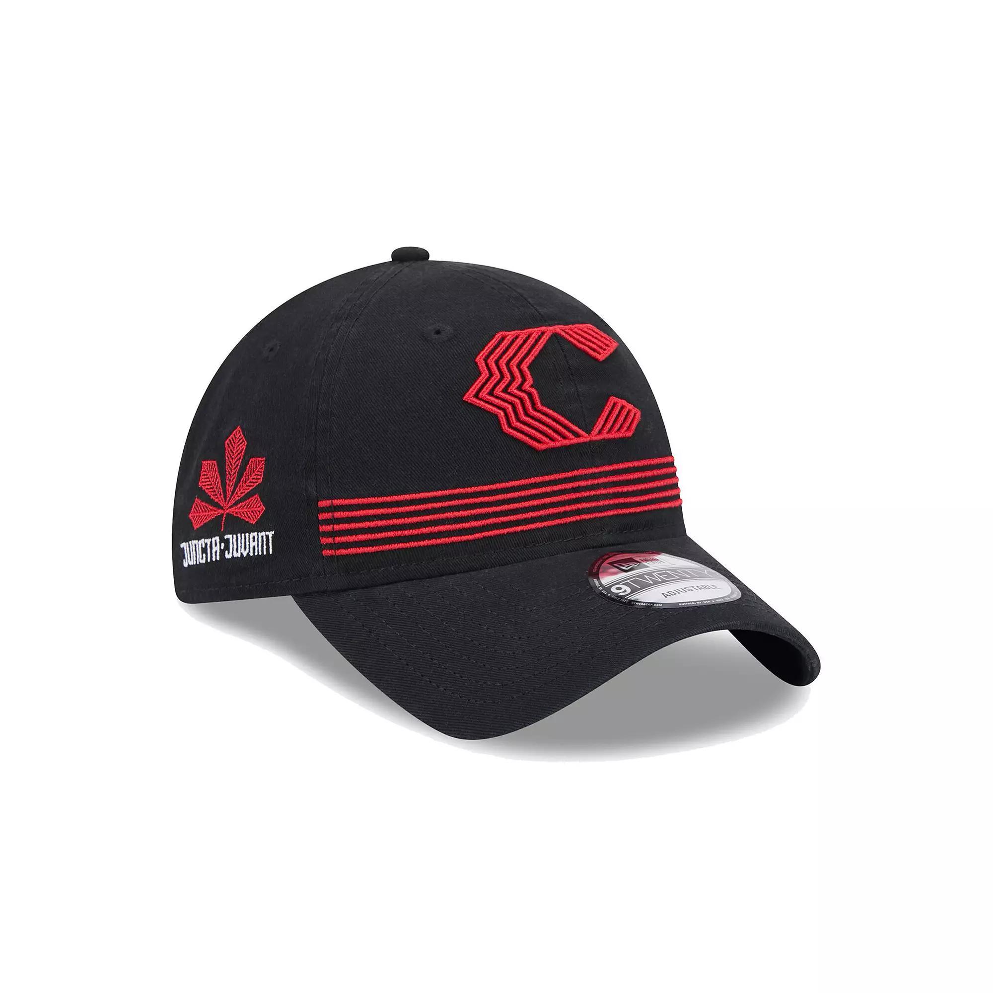 Men's New Era Black Cincinnati Reds City Connect Alternate 9TWENTY Adjustable Hat, Red Black Product Image