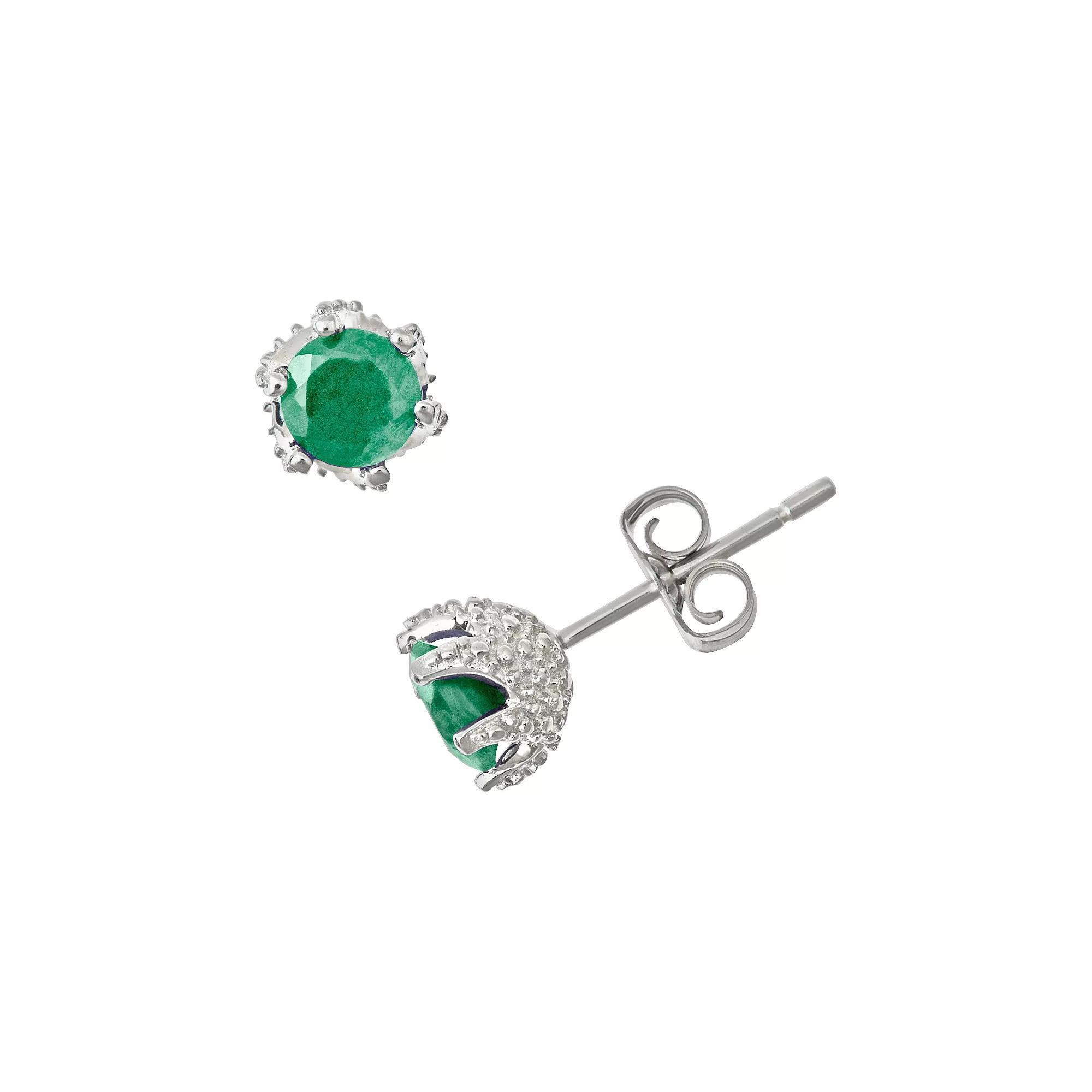 Celebration Gems Sterling Silver Sapphire Stud Earrings, Women's Product Image