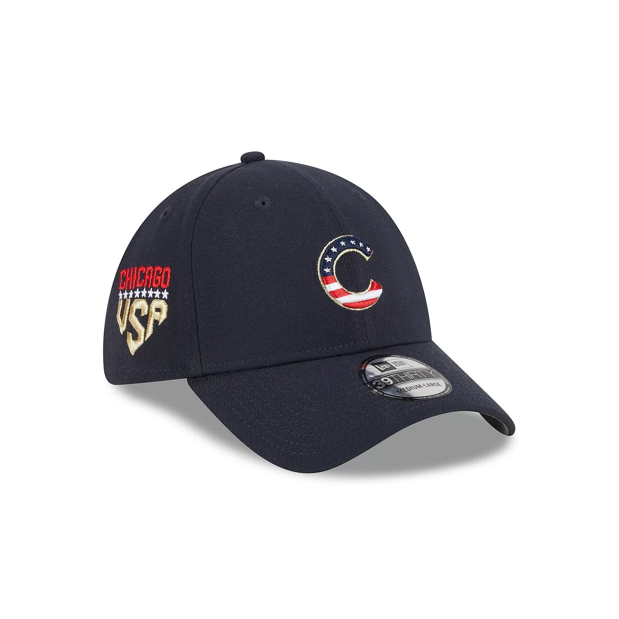 Men's New Era  Navy Chicago Cubs 2023 Fourth of July 39THIRTY Flex Fit Hat, Size: Small/Medium, Blue Product Image