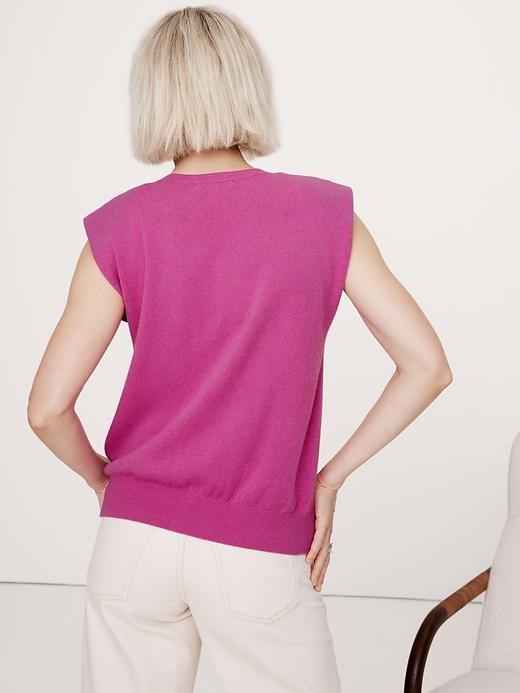 Cashmere Padded-Shoulder Top Product Image