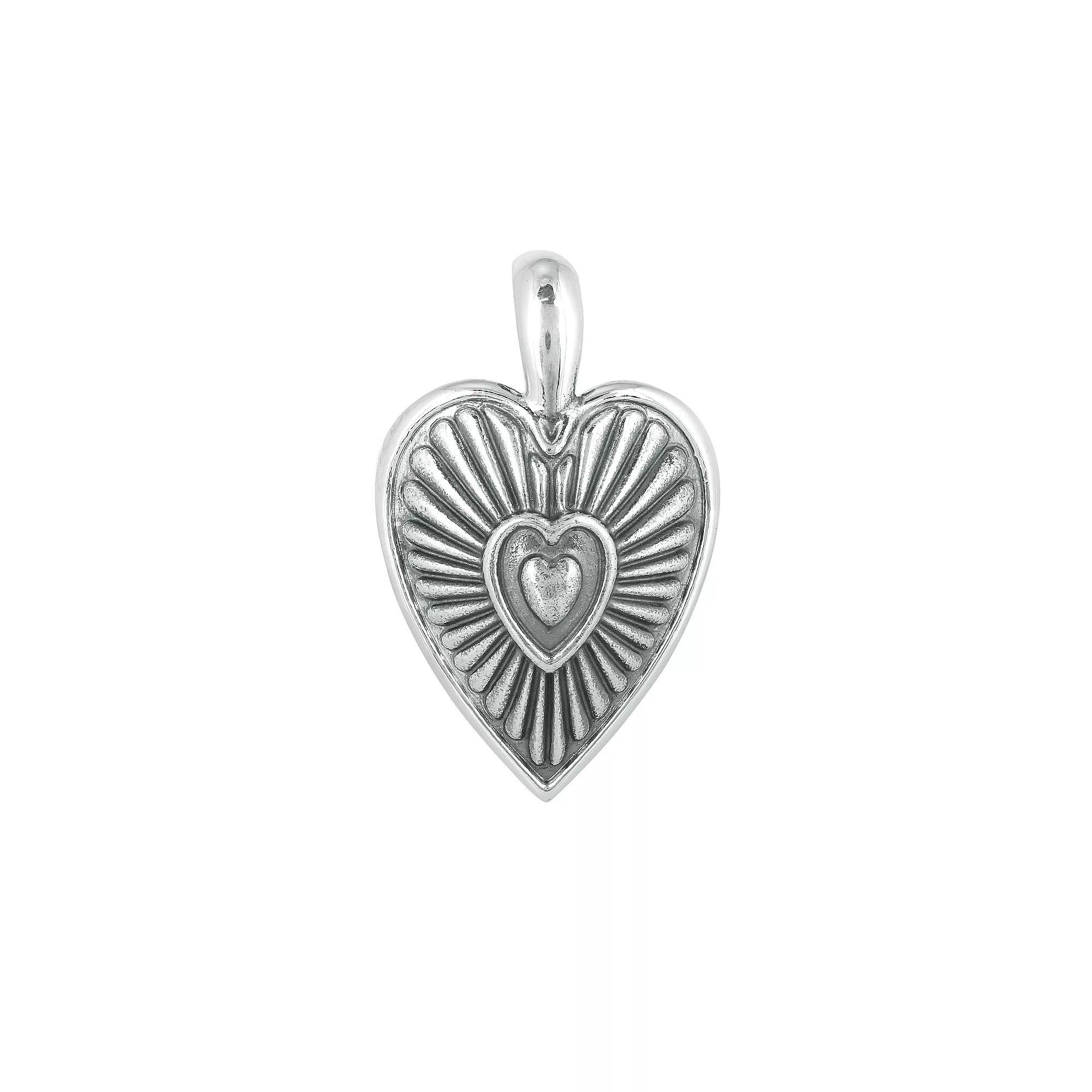 Southwest Spirit® Sterling Silver Bold Heart Pendant, Women's Product Image