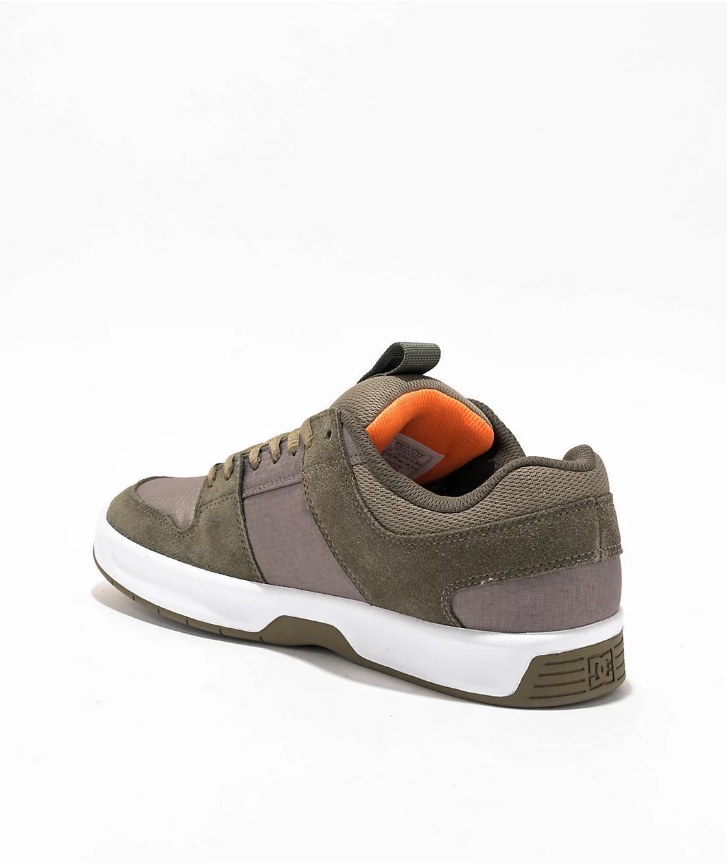 DC Lynx Zero Olive & Orange Skate Shoes Product Image