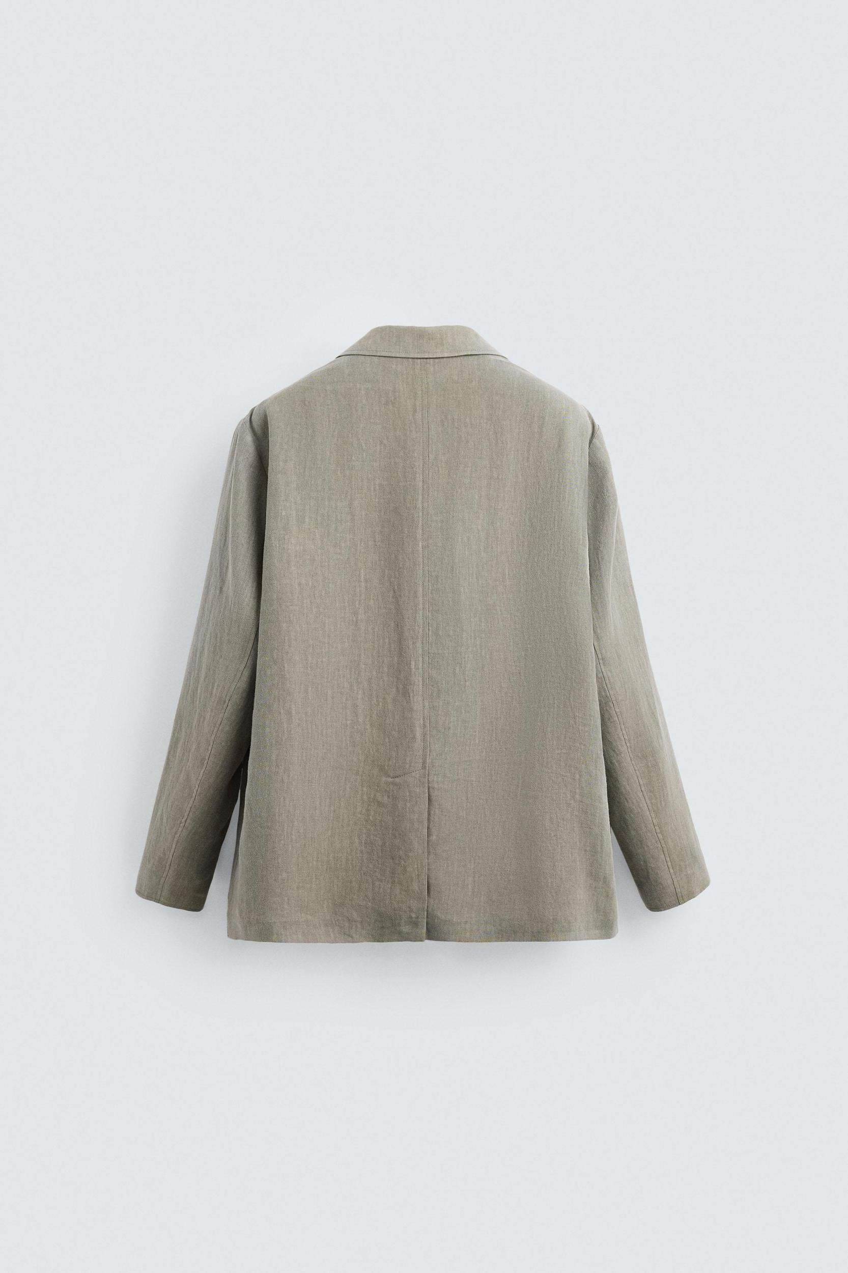 WASHED 100% LINEN SUIT BLAZER Product Image