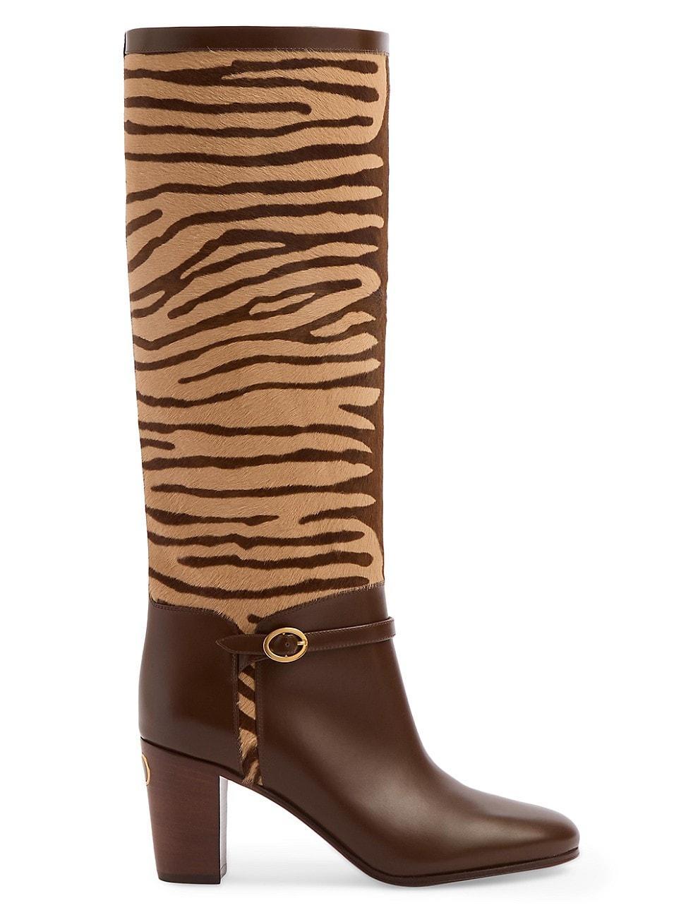 Womens Pattie 75MM Boots in Pony-Effect Calfskin Product Image