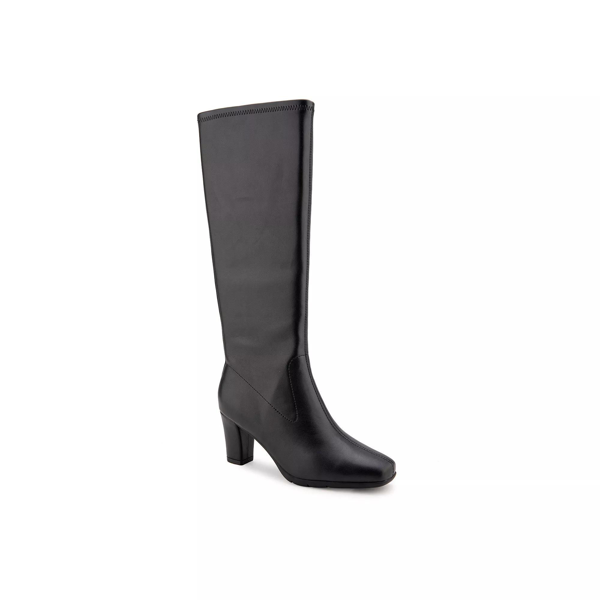 Aerosoles Chai Stretch Women's Knee-High Boots, Size: 7, Black Stretch Pu Product Image