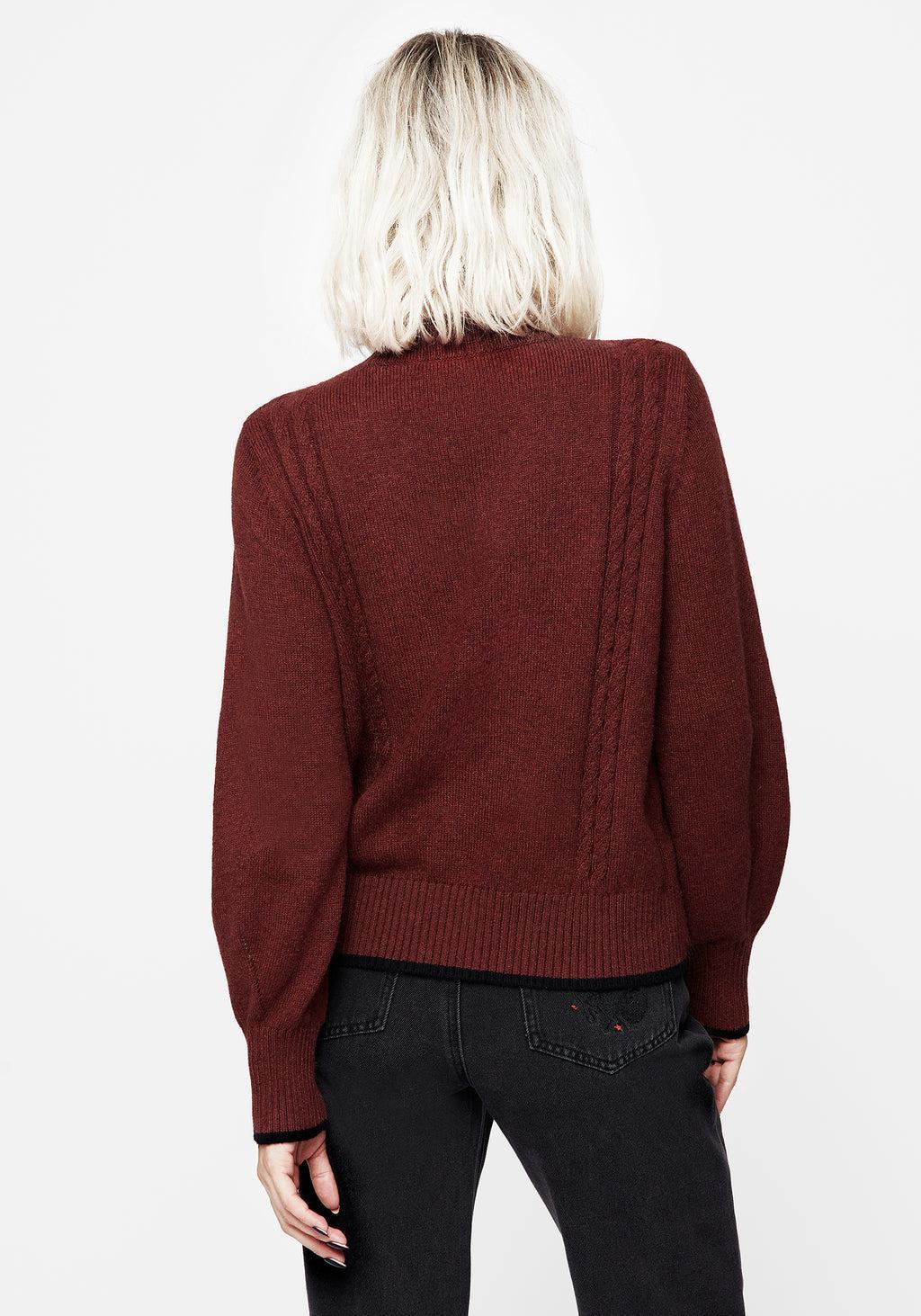Foxfire Embroidered Cable Knit Cardigan Product Image