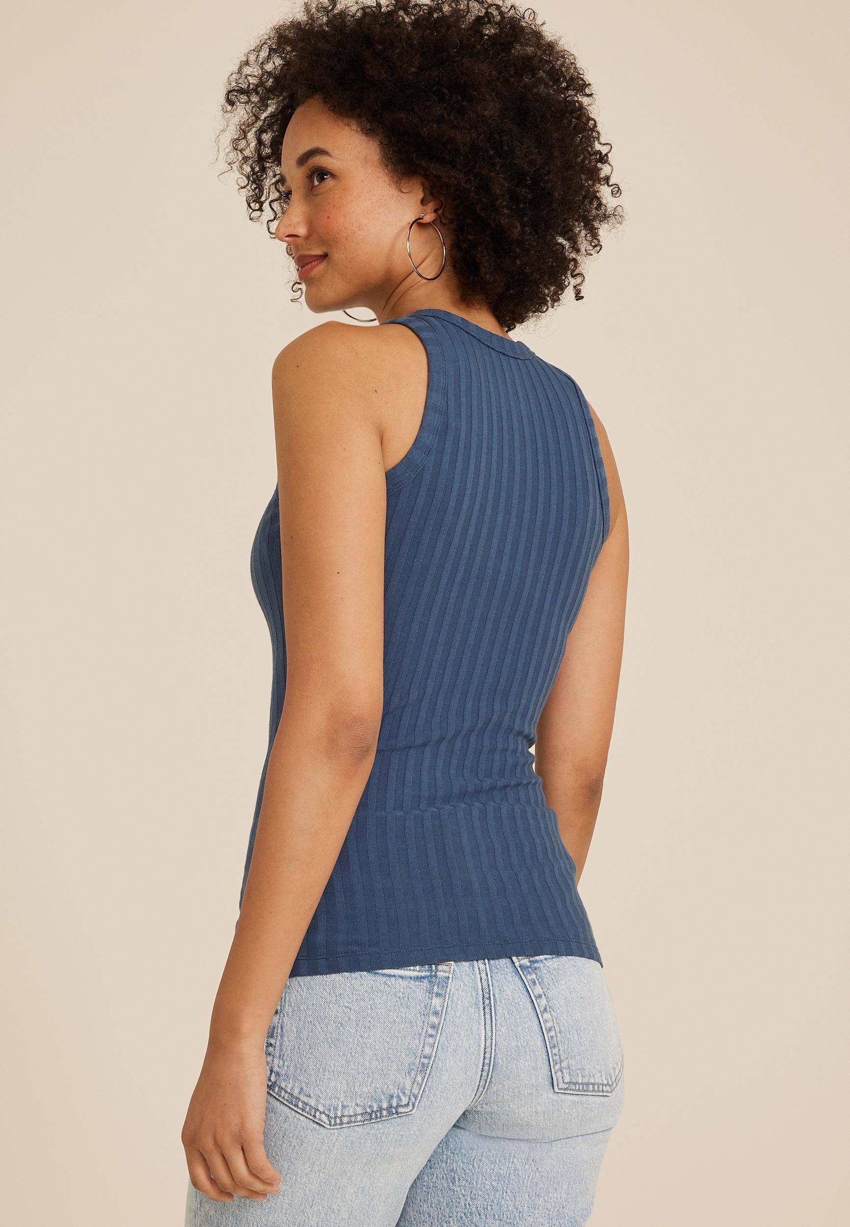 Chunky Ribbed High Neck Tank Top Product Image