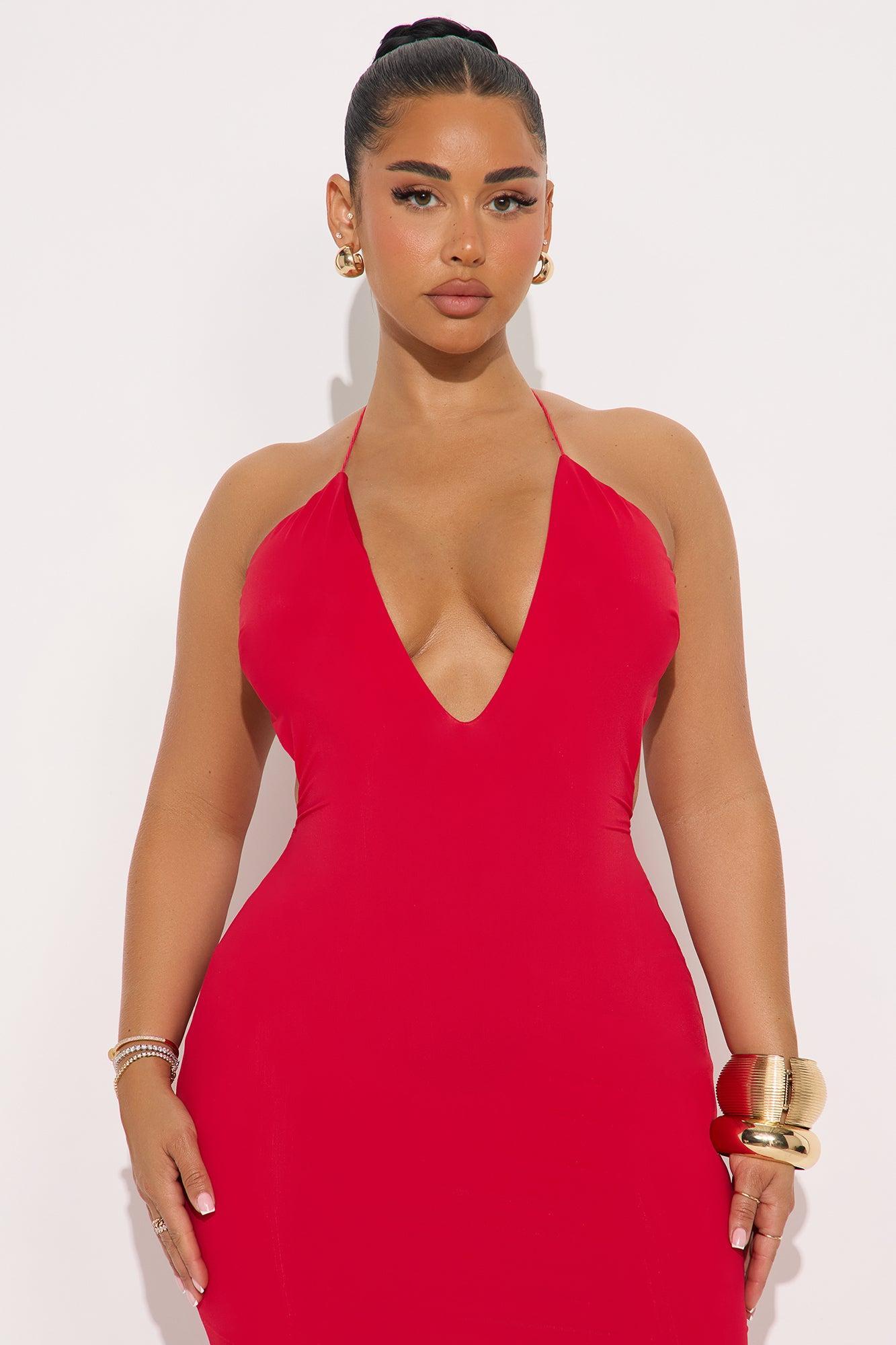 Katrina Cut Out Maxi Dress - Red Product Image