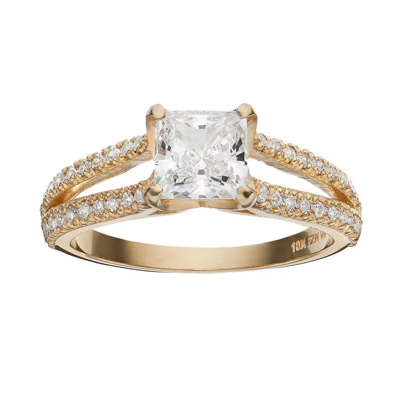 Cubic Zirconia 10k Gold Ring, Women's, Size: 7, White Product Image